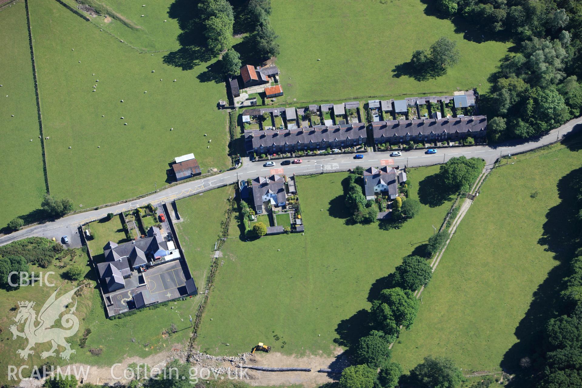 RCAHMW colour oblique photograph of Ysgol Baladeulyn, Nantlle. Taken by Toby Driver on 16/06/2010.