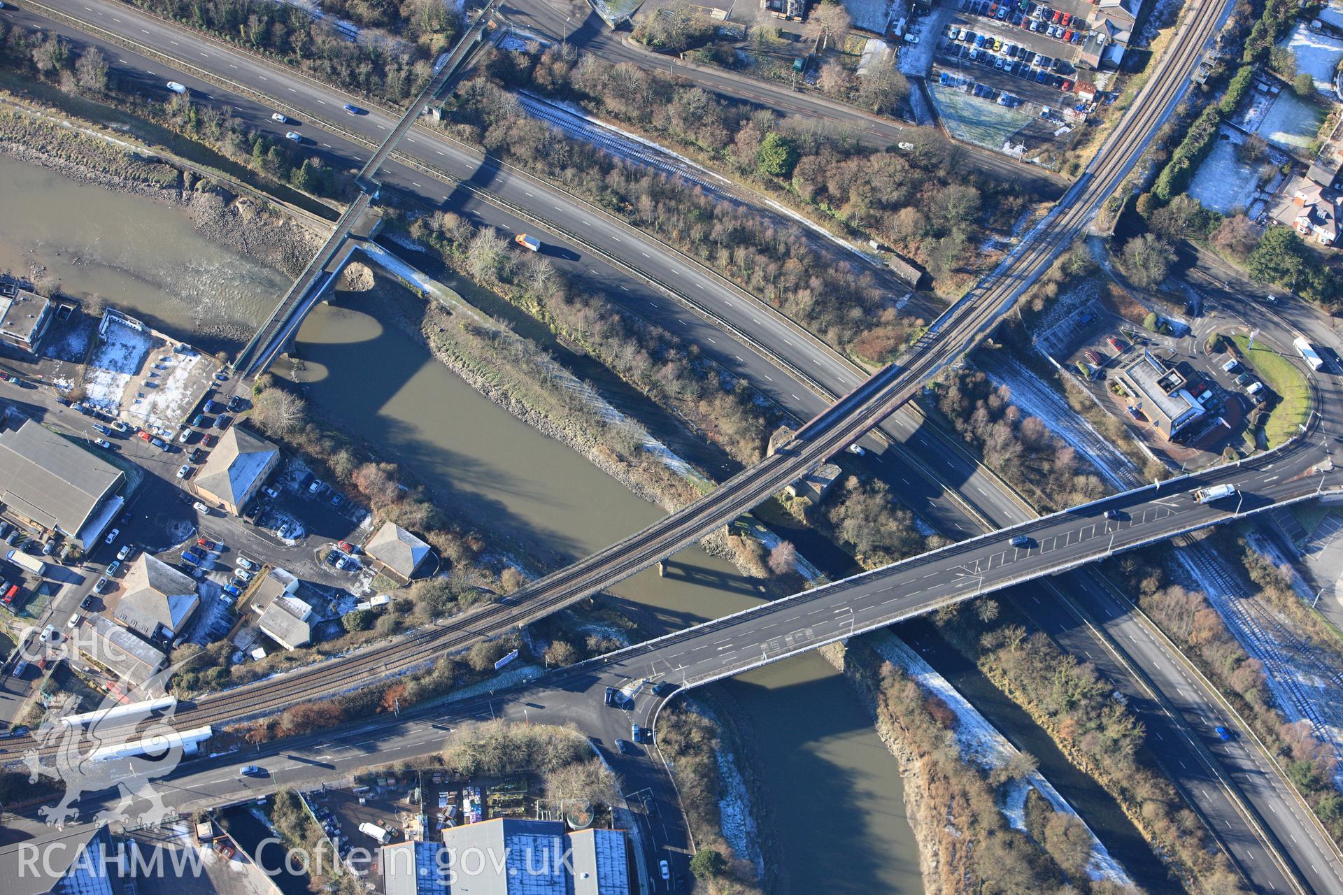 RCAHMW colour oblique photograph of Neath Bridge. Taken by Toby Driver on 08/12/2010.