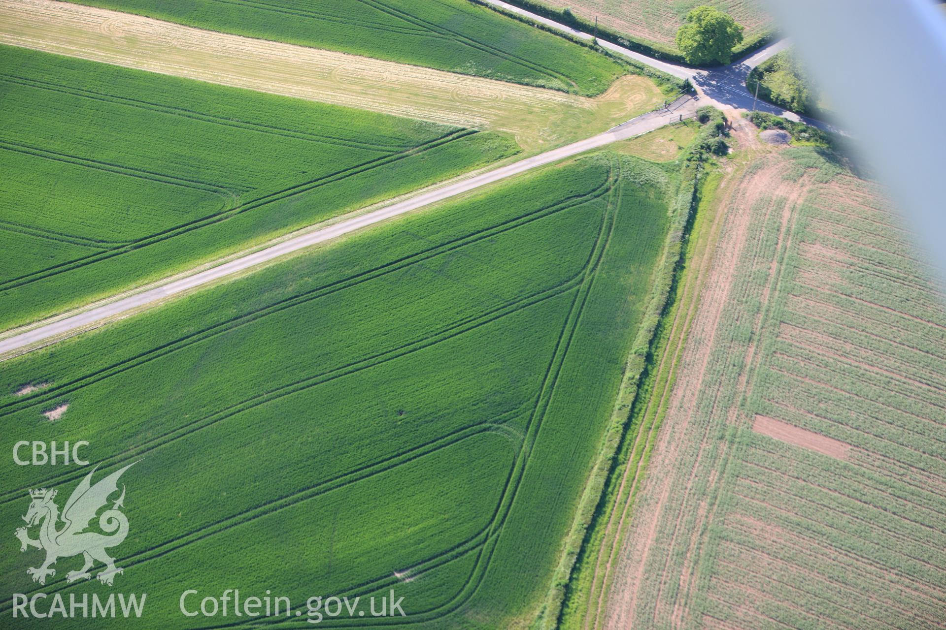 RCAHMW colour oblique photograph of Croes Carn Einion Roman Villa. Taken by Toby Driver on 24/05/2010.