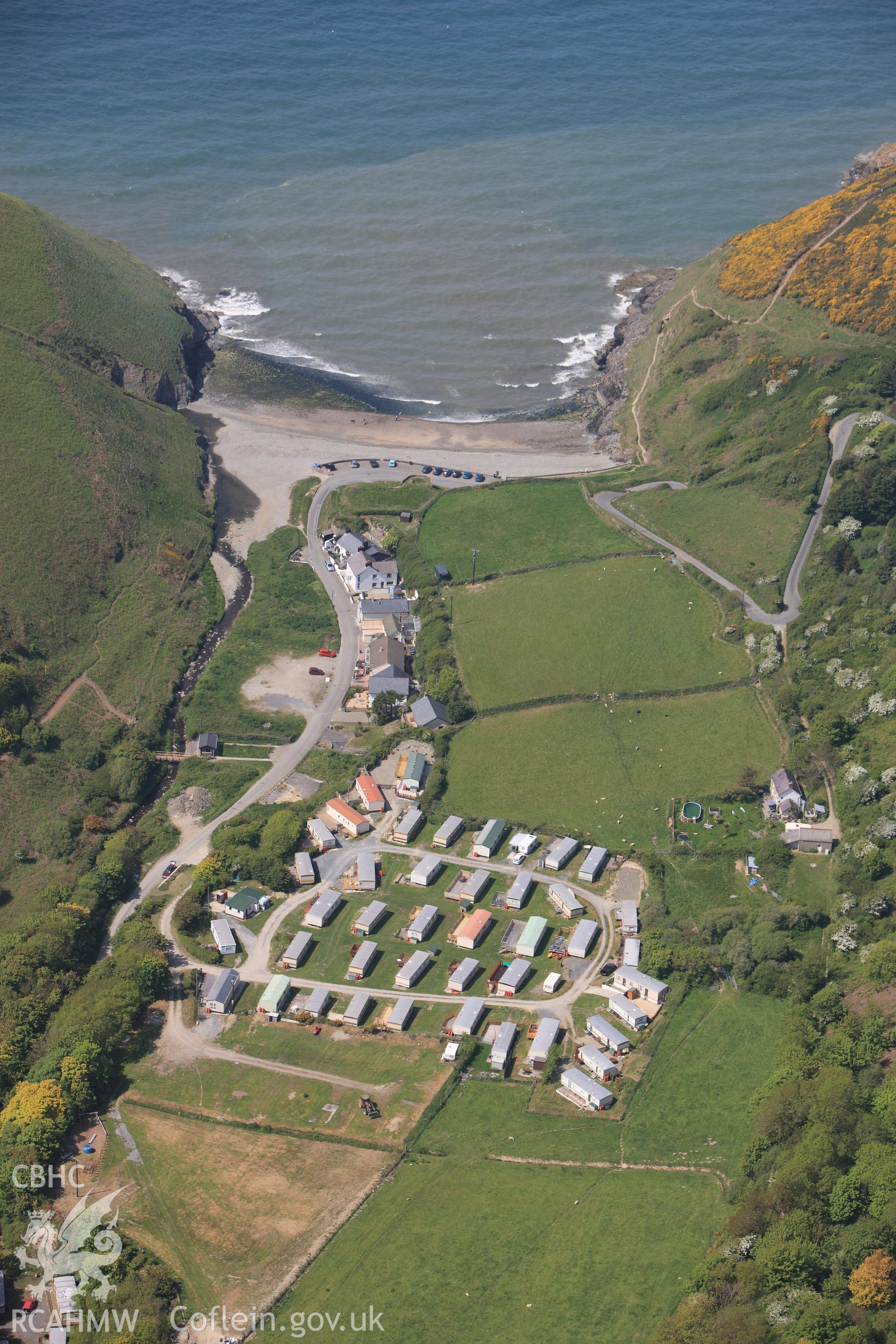 RCAHMW colour oblique photograph of Cwmtydu. Taken by Toby Driver on 25/05/2010.