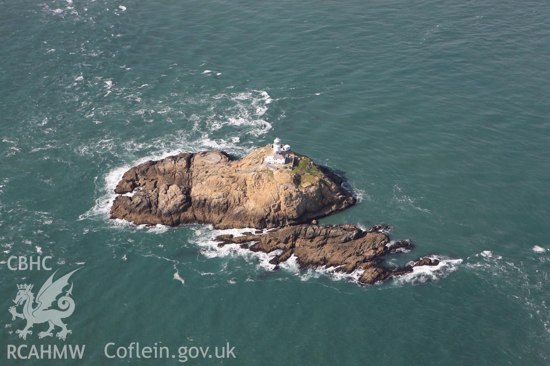 RCAHMW colour oblique photograph of South Bishop Lighthouse, west of Ramsey Island. Taken by Toby Driver on 09/09/2010.