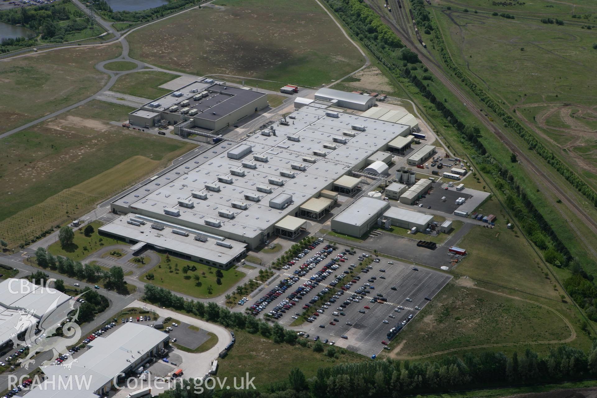 RCAHMW colour oblique photograph of Toyota Motor Manufacturers, Deeside Industrial Park. Taken by Toby Driver on 27/05/2010.