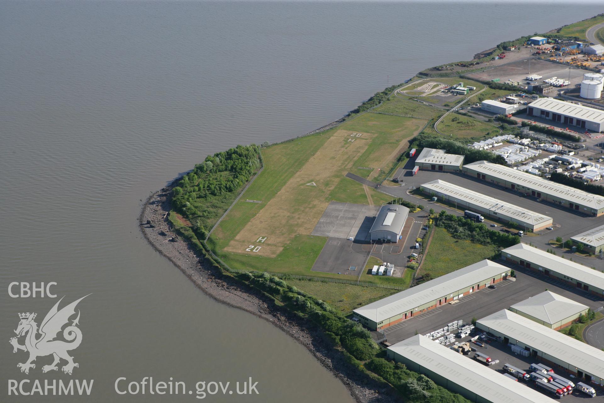 RCAHMW colour oblique photograph of Cardiff Heliport, Butetown, Cardiff. Taken by Toby Driver on 24/05/2010.