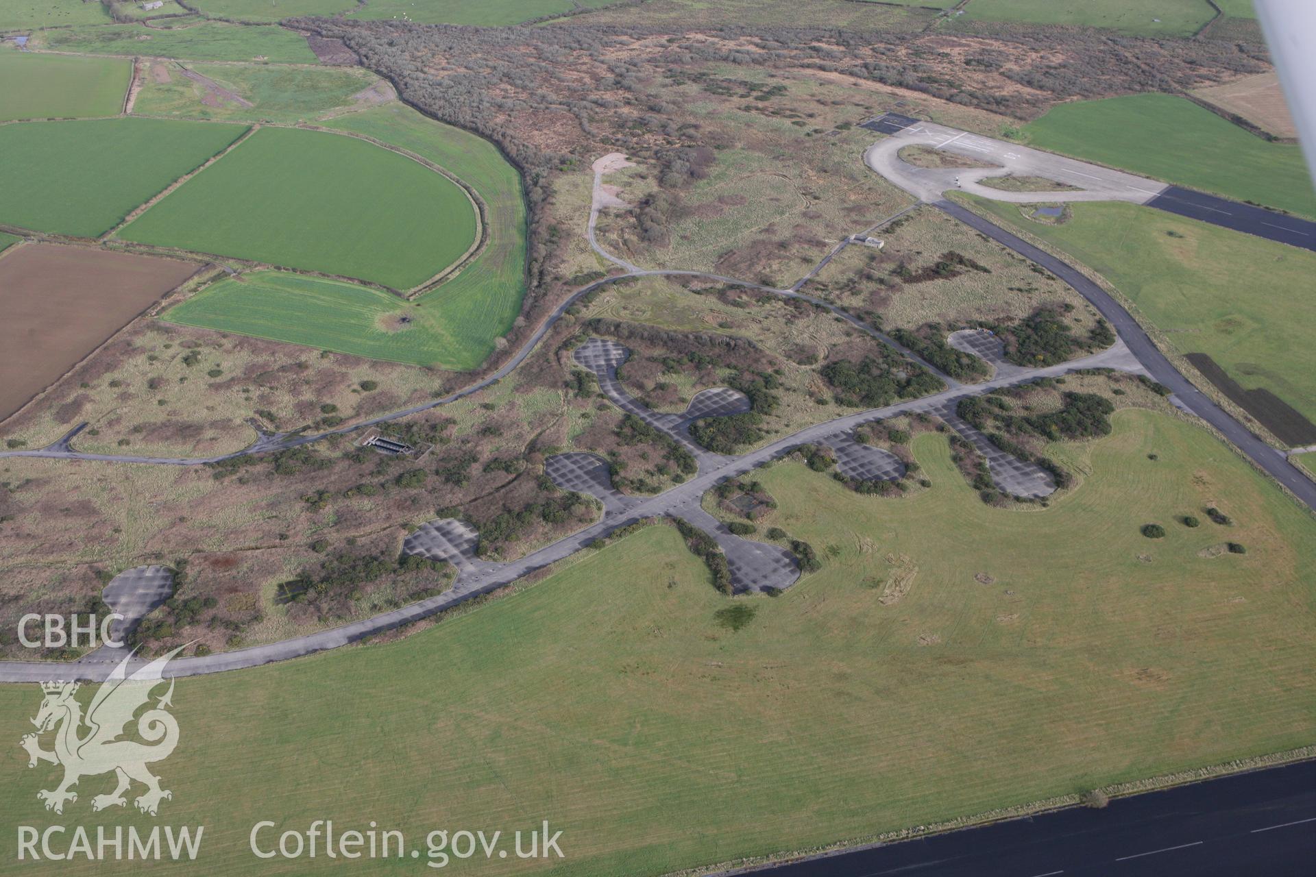RCAHMW colour oblique photograph of Brawdy Airfield (disused). Taken by Toby Driver on 16/11/2010.