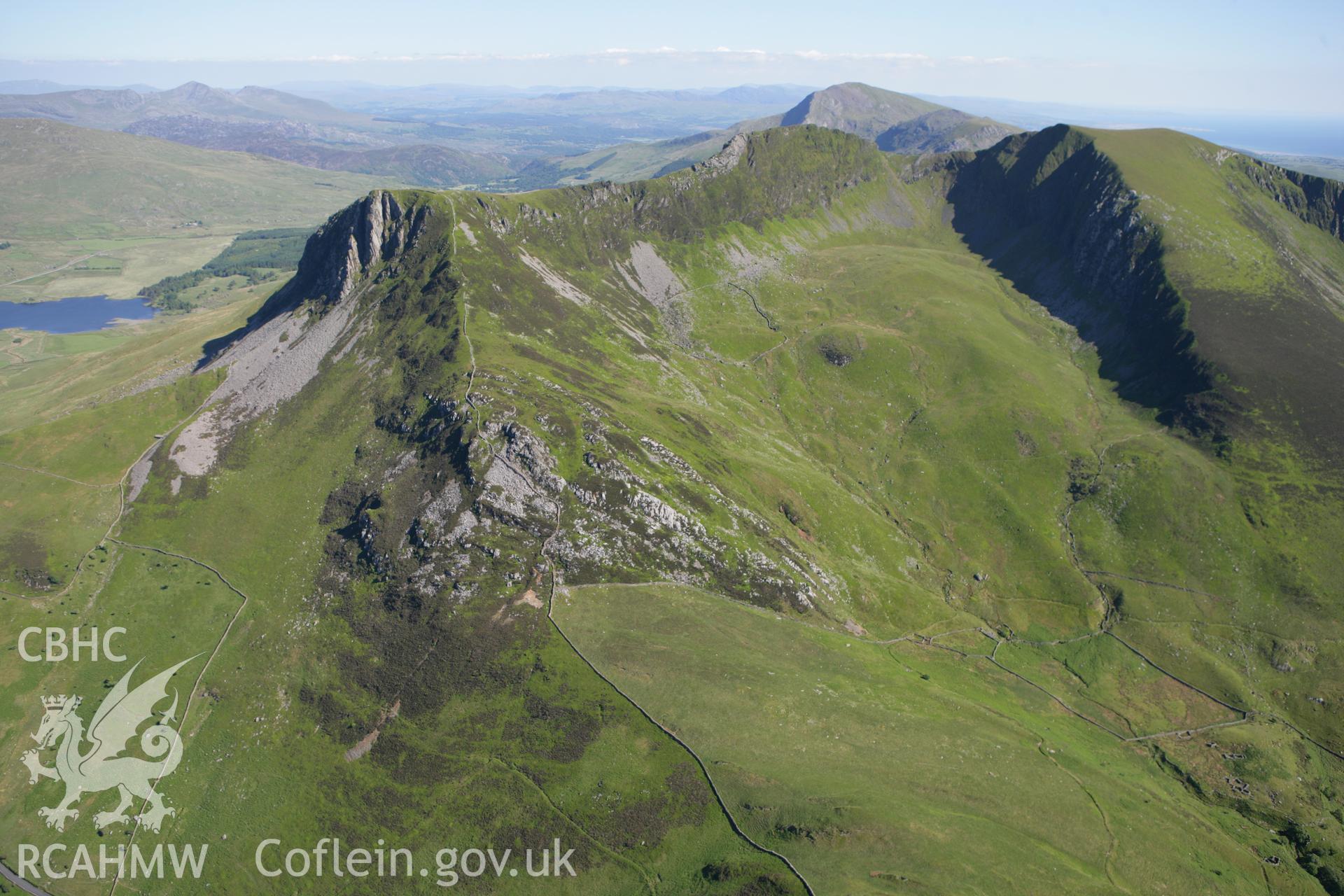 RCAHMW colour oblique photograph of Y Garn, from the west. Taken by Toby Driver on 16/06/2010.