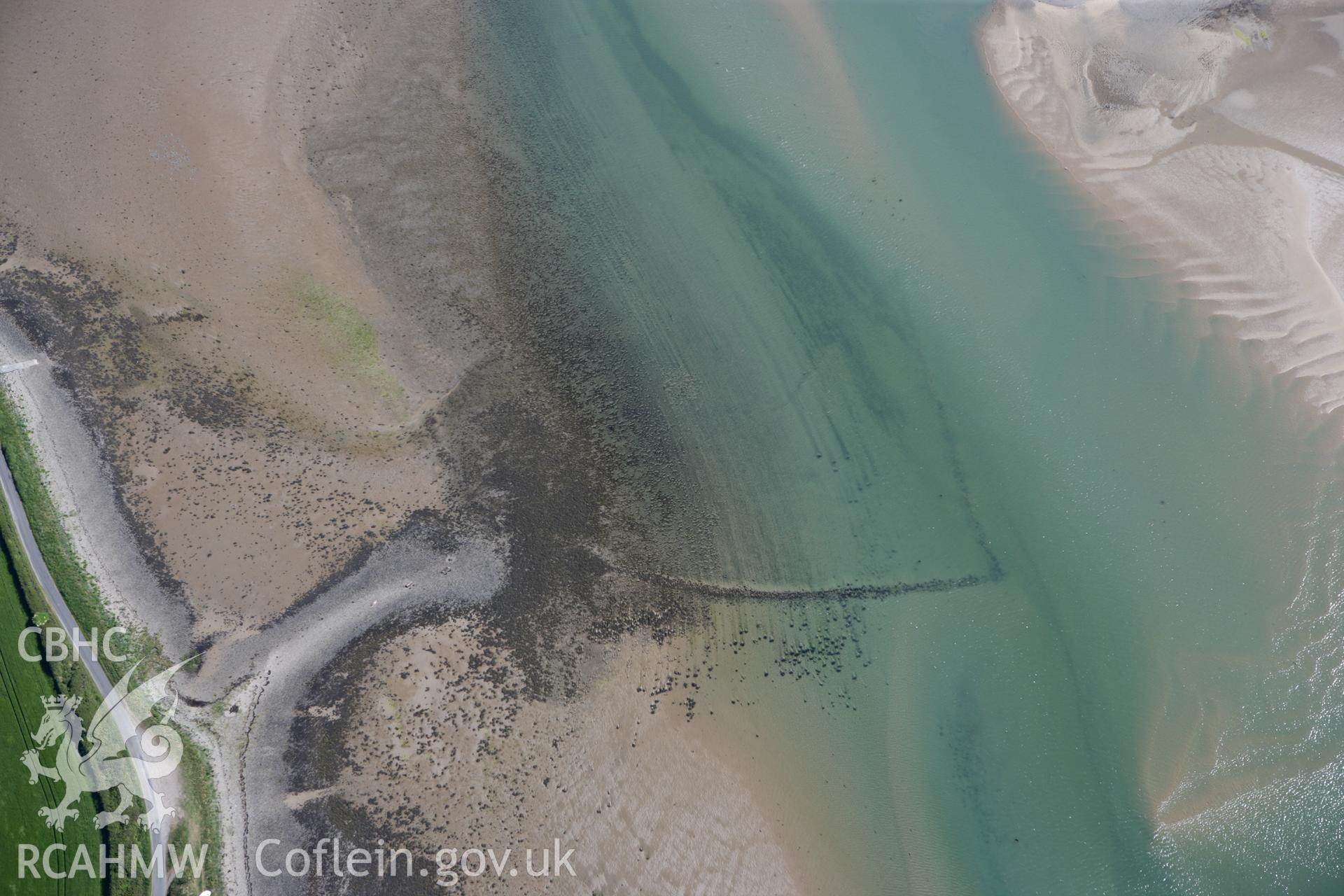 RCAHMW colour oblique photograph of Cored Gwyrfai Fish Trap. Taken by Toby Driver on 16/06/2010.
