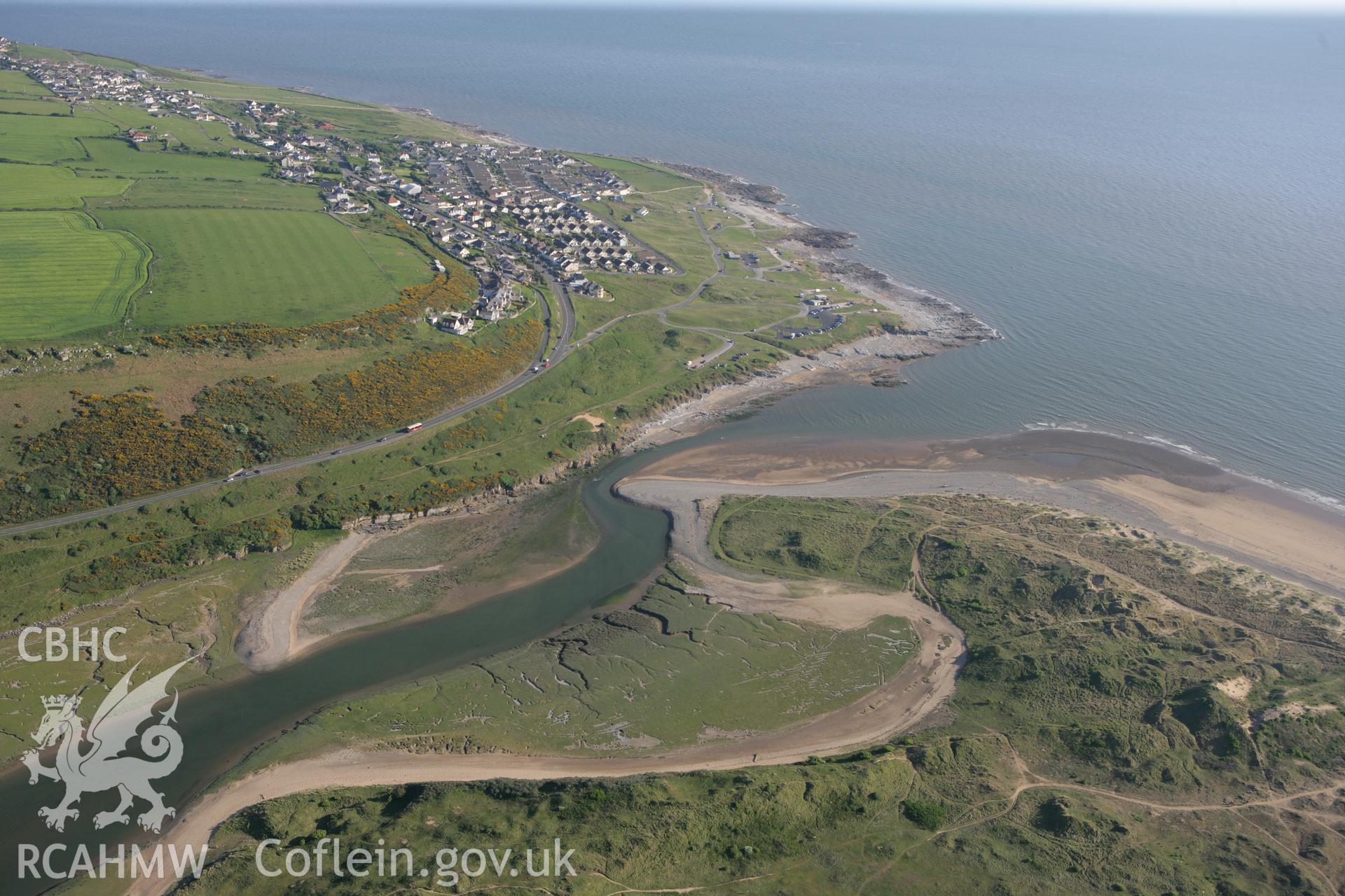 RCAHMW colour oblique photograph of Ogmore-by-sea, from Merthyr Mawr Warren. Taken by Toby Driver on 24/05/2010.