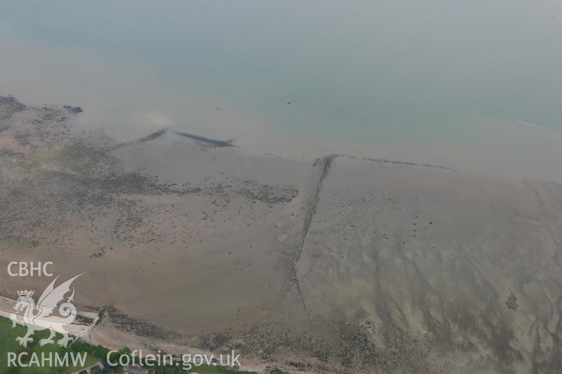 RCAHMW colour oblique photograph of Lleniog, fish traps. Taken by Toby Driver on 10/06/2010.