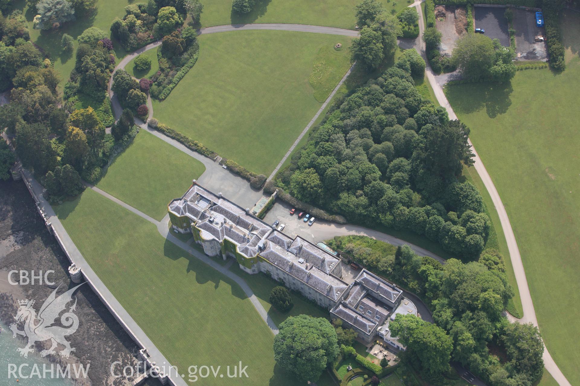 RCAHMW colour oblique photograph of Plas Newydd house. Taken by Toby Driver on 10/06/2010.