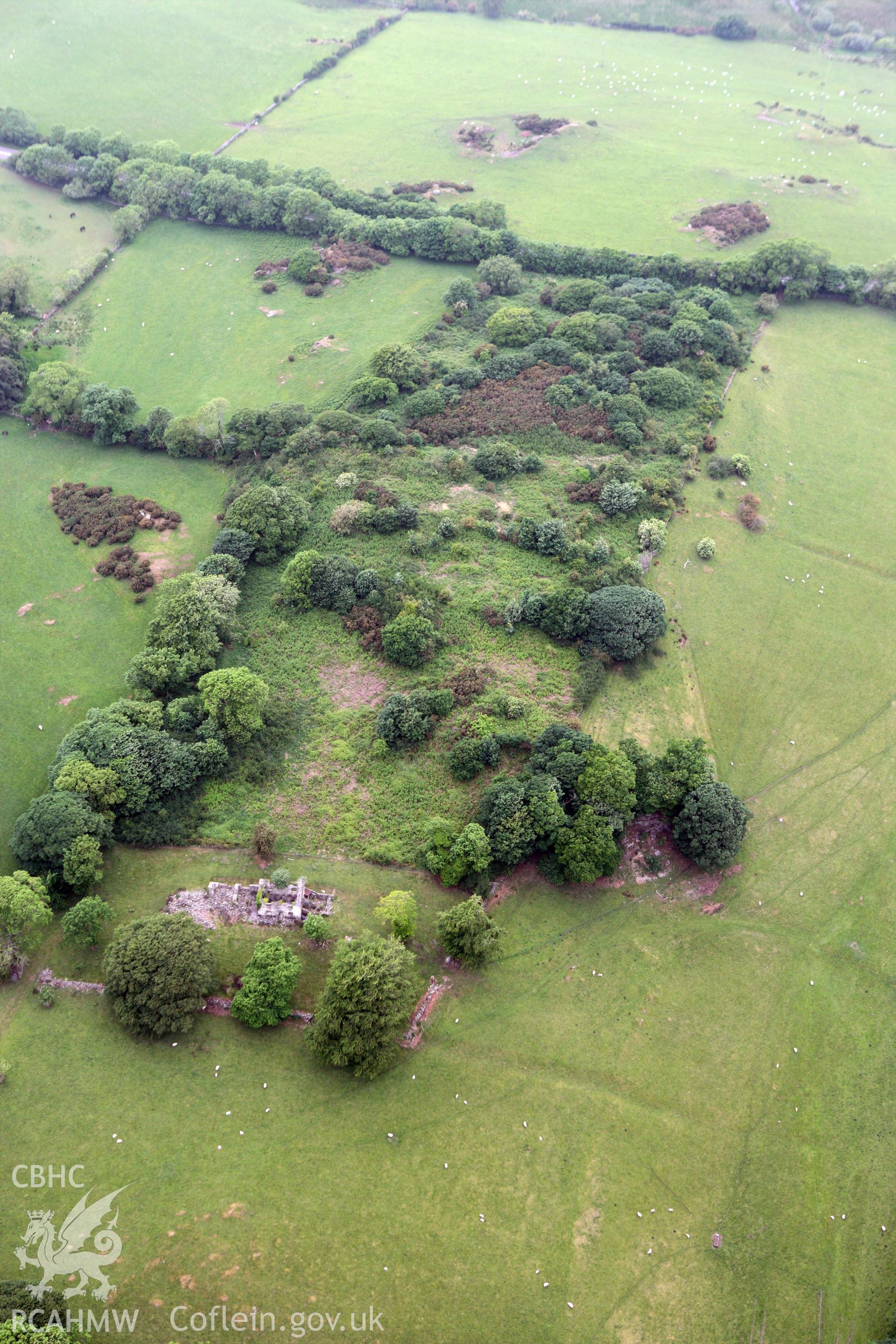 RCAHMW colour oblique photograph of Dinas Cadnant, settlement complex. Taken by Toby Driver on 10/06/2010.