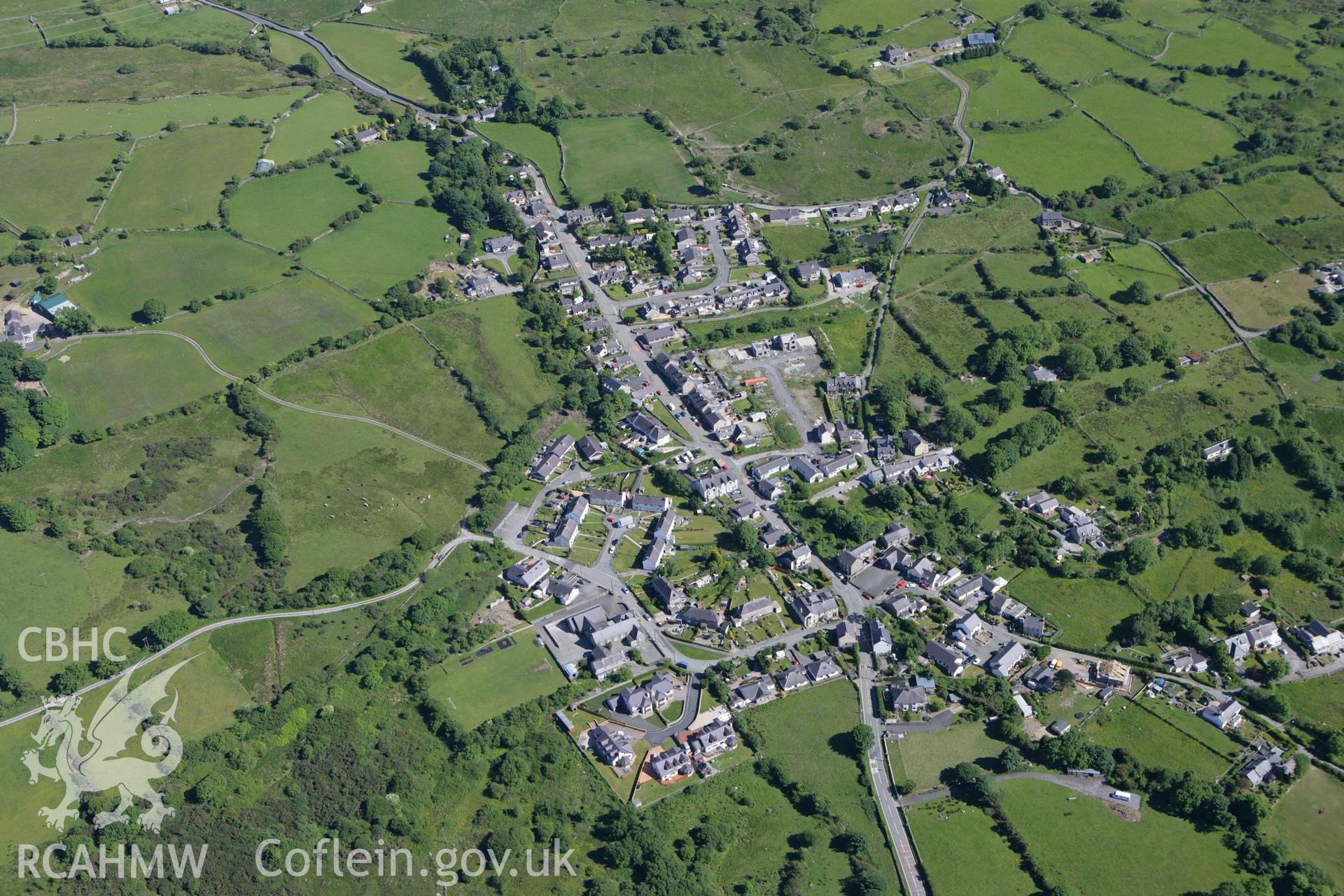RCAHMW colour oblique photograph of Rhostryfan village. Taken by Toby Driver on 16/06/2010.