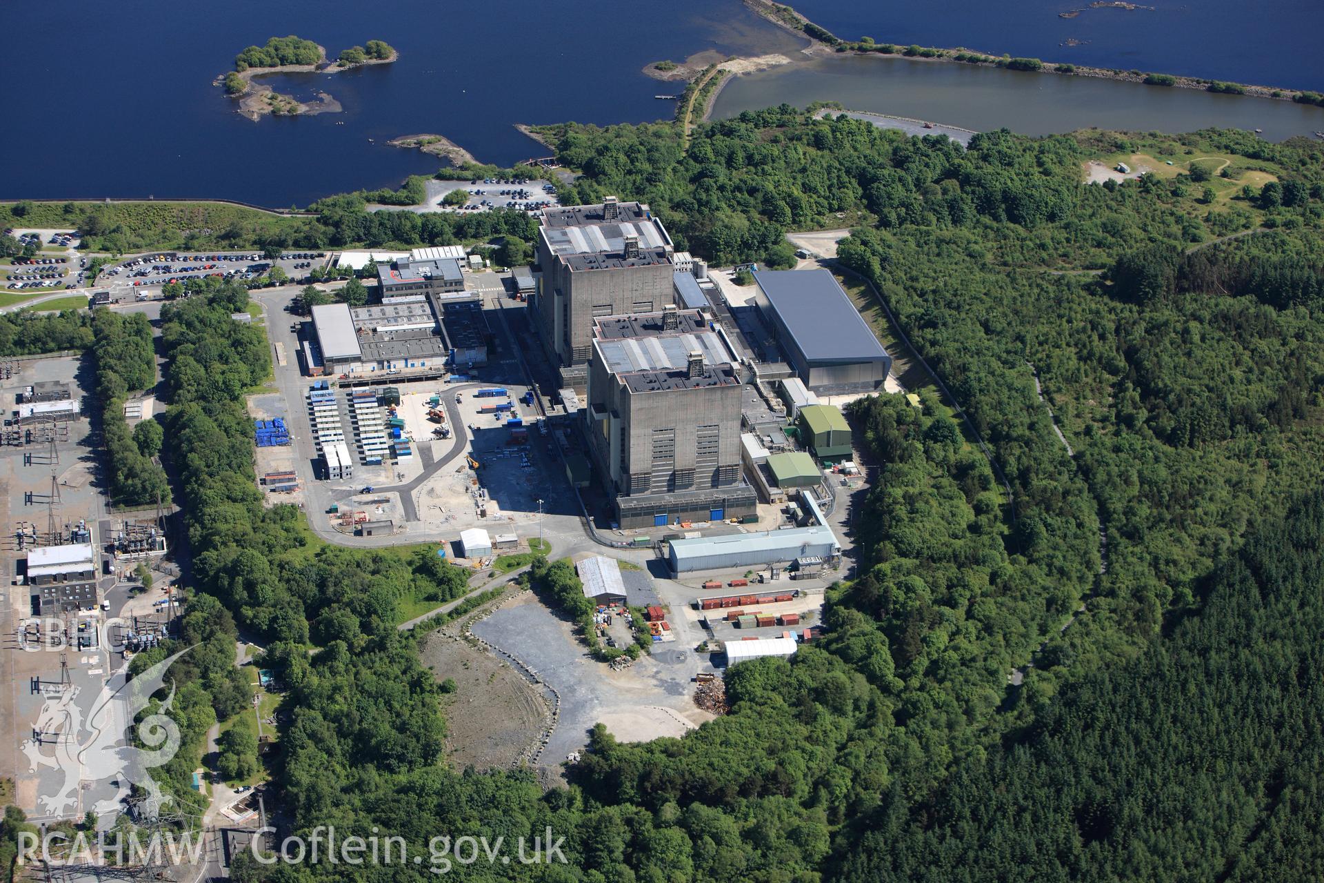 RCAHMW colour oblique photograph of Trawsfynydd Power Station. Taken by Toby Driver on 16/06/2010.