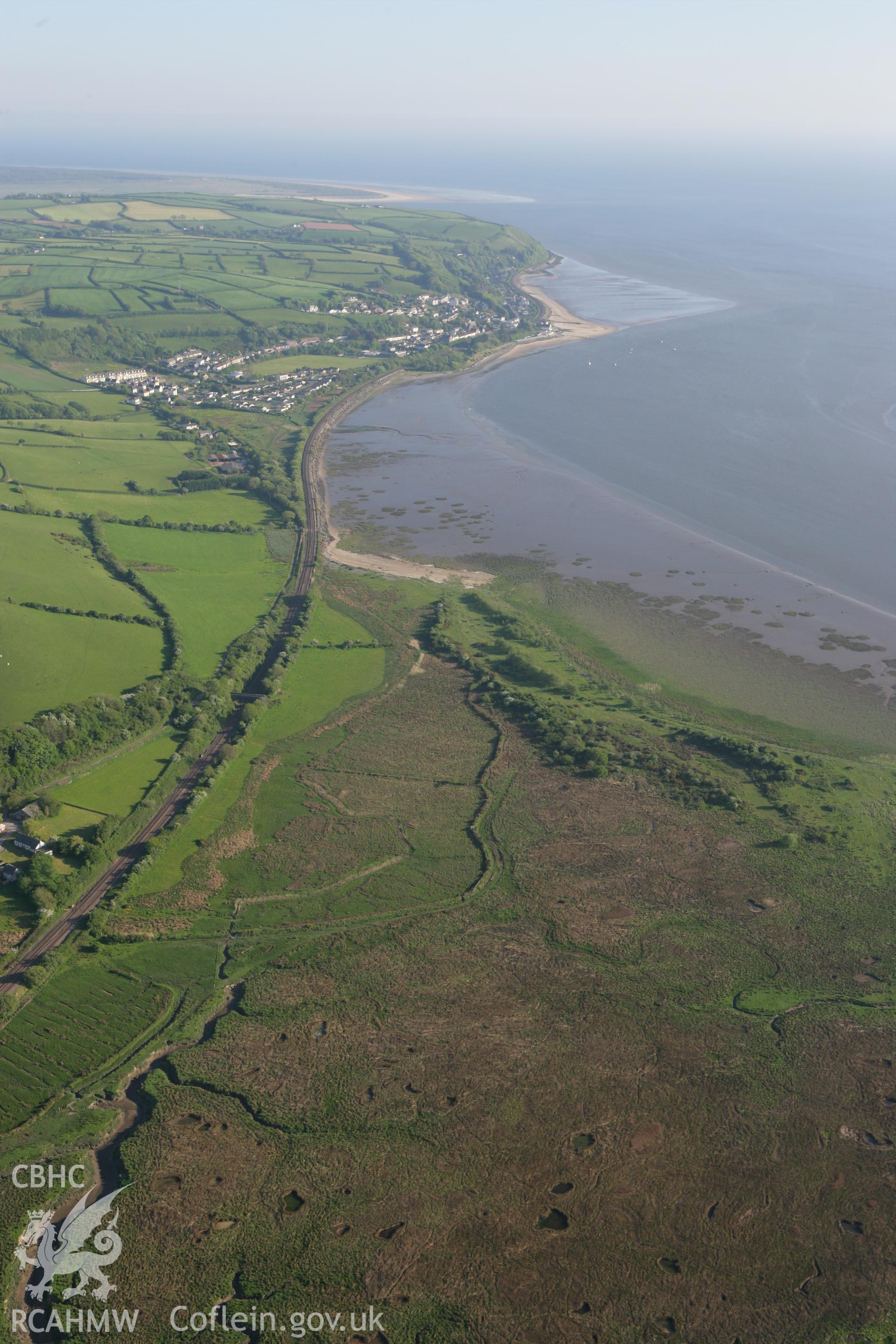 RCAHMW colour oblique photograph of Ferryside, view from the south. Taken by Toby Driver on 24/05/2010.