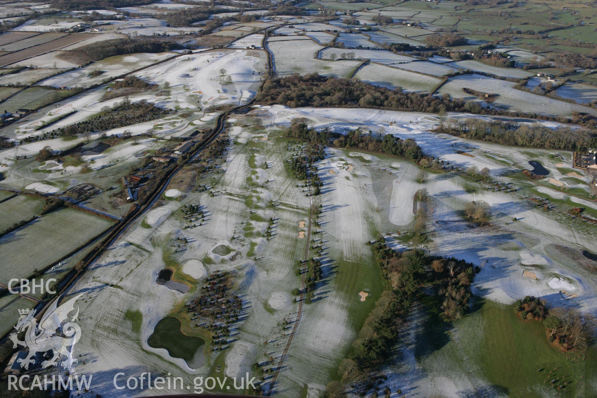 RCAHMW colour oblique photograph of Cottrell Park golf course. Taken by Toby Driver on 08/12/2010.