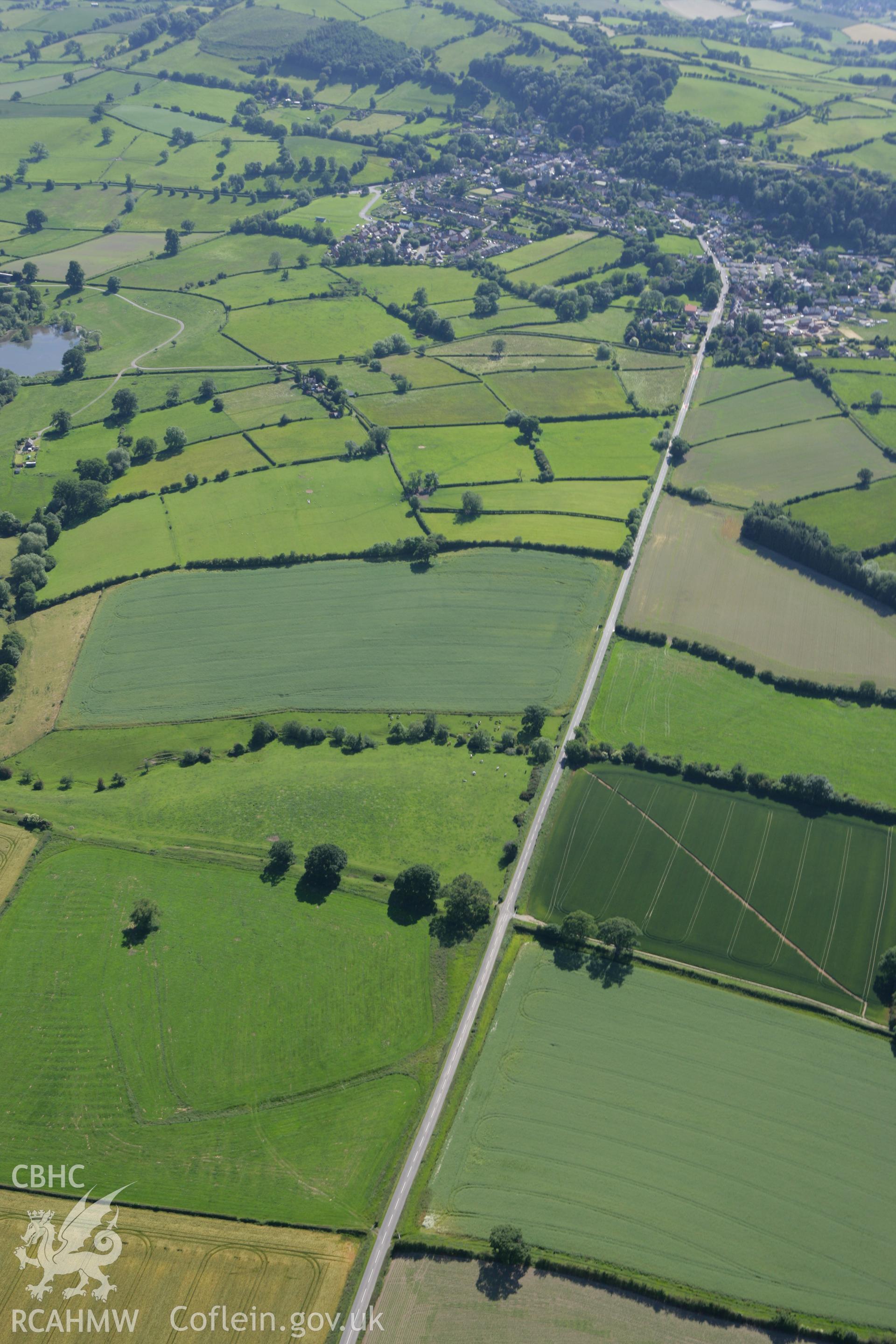 RCAHMW colour oblique photograph of Montgomery, site of Civil War Battle. Taken by Toby Driver on 21/06/2010.