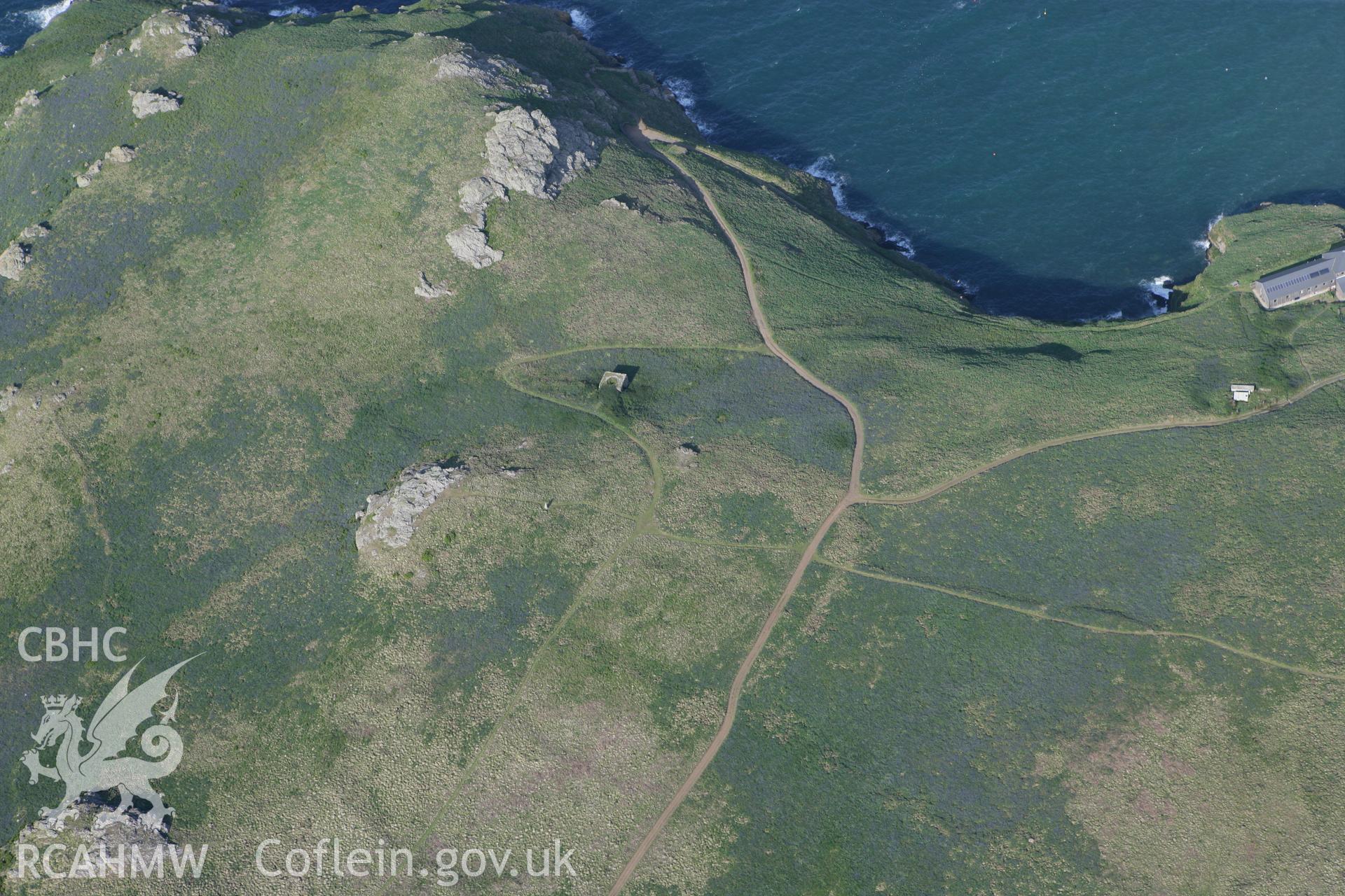RCAHMW colour oblique photograph of Skomer Island, east, with lime kiln. Taken by Toby Driver on 25/05/2010.