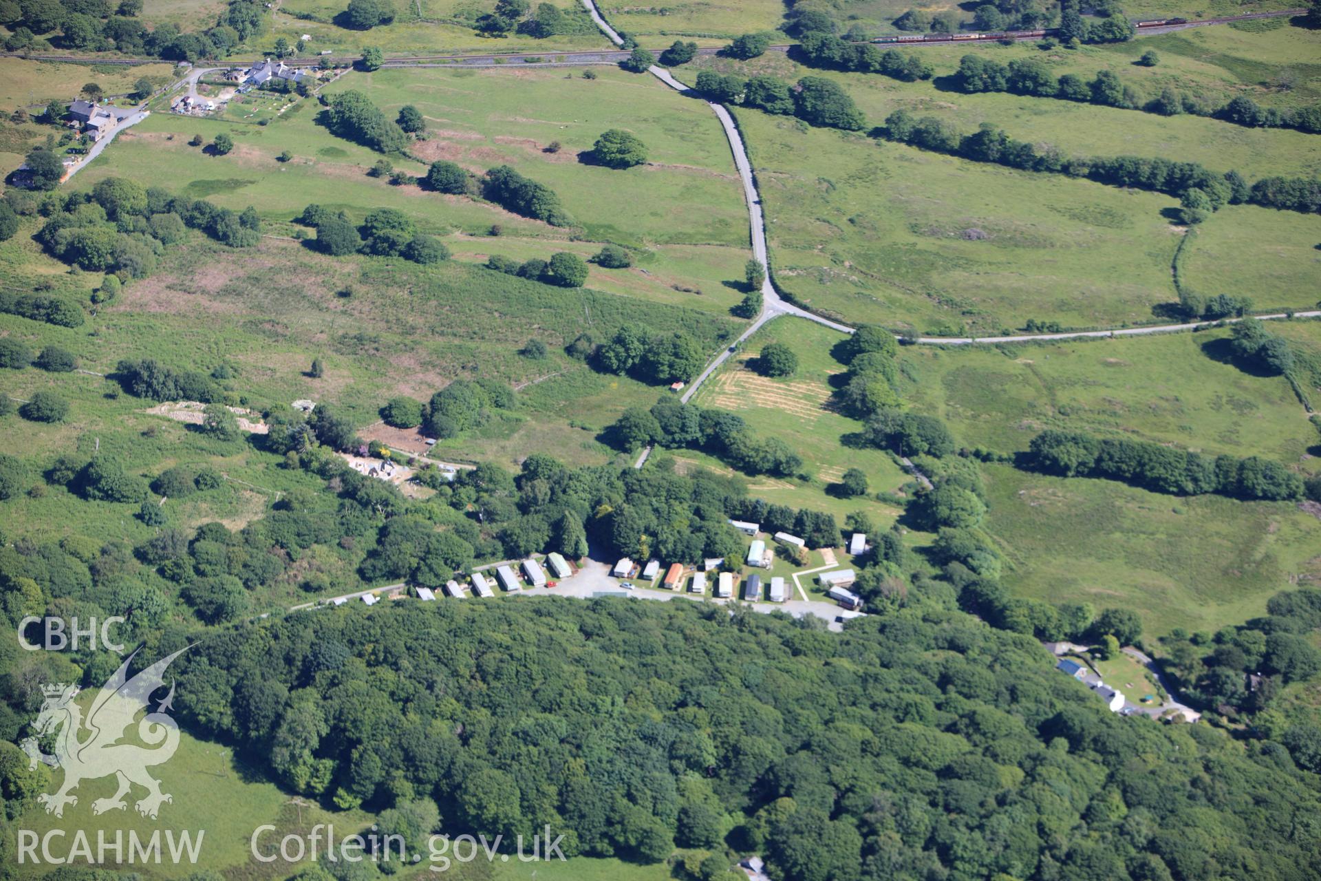 RCAHMW colour oblique photograph of Ty'n Berllan Settlement. Taken by Toby Driver on 16/06/2010.