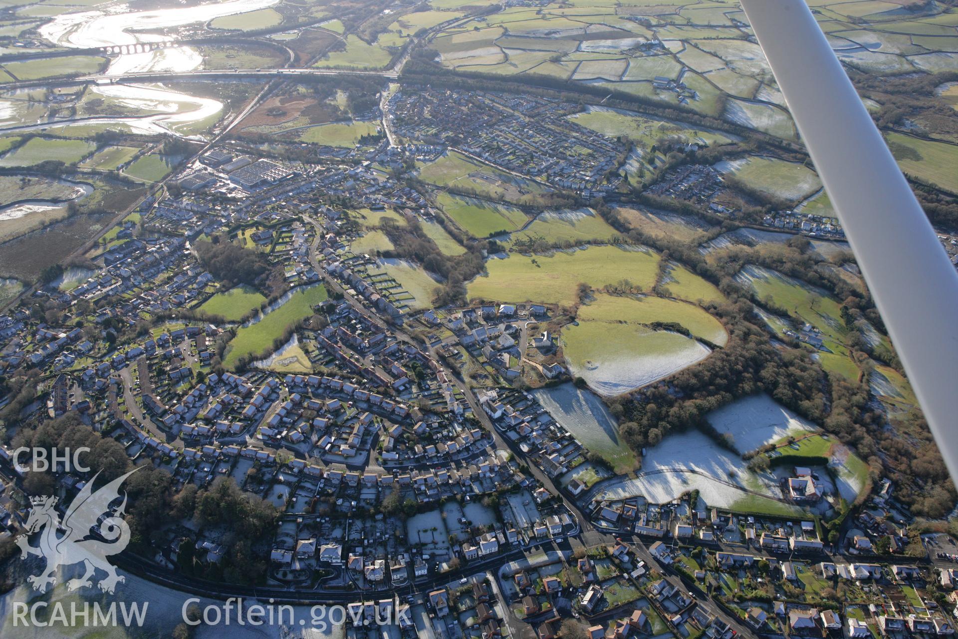 RCAHMW colour oblique photograph of West Colliery, Hendy. Taken by Toby Driver on 08/12/2010.