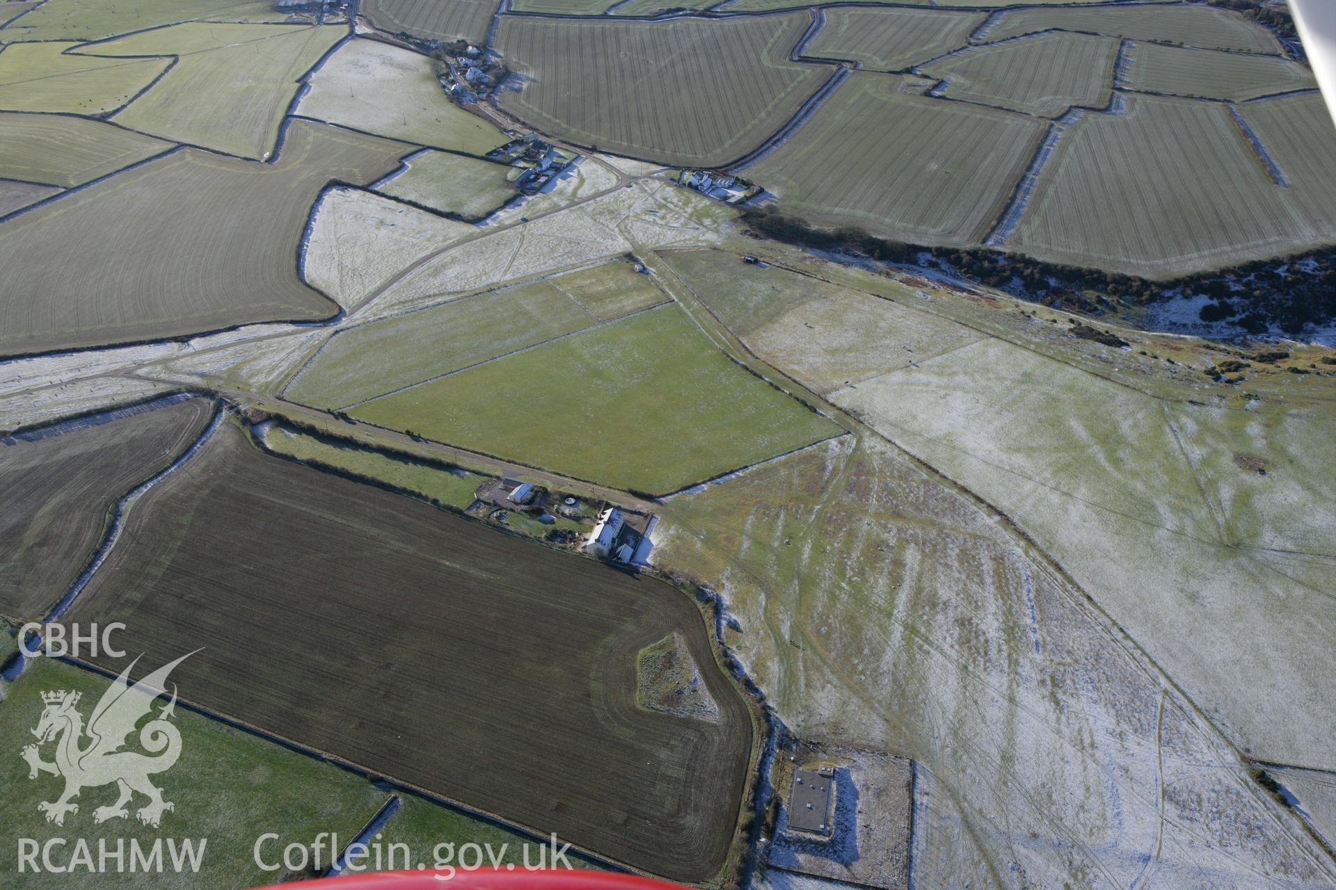 RCAHMW colour oblique photograph of Beacon Down field system. Taken by Toby Driver on 08/12/2010.