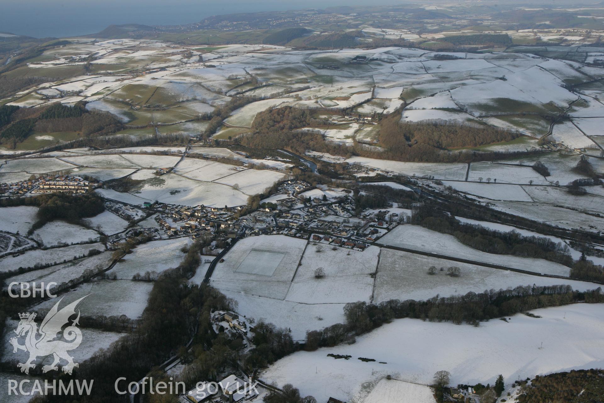 RCAHMW colour oblique photograph of Llanilar village, form the south. Taken by Toby Driver on 02/12/2010.