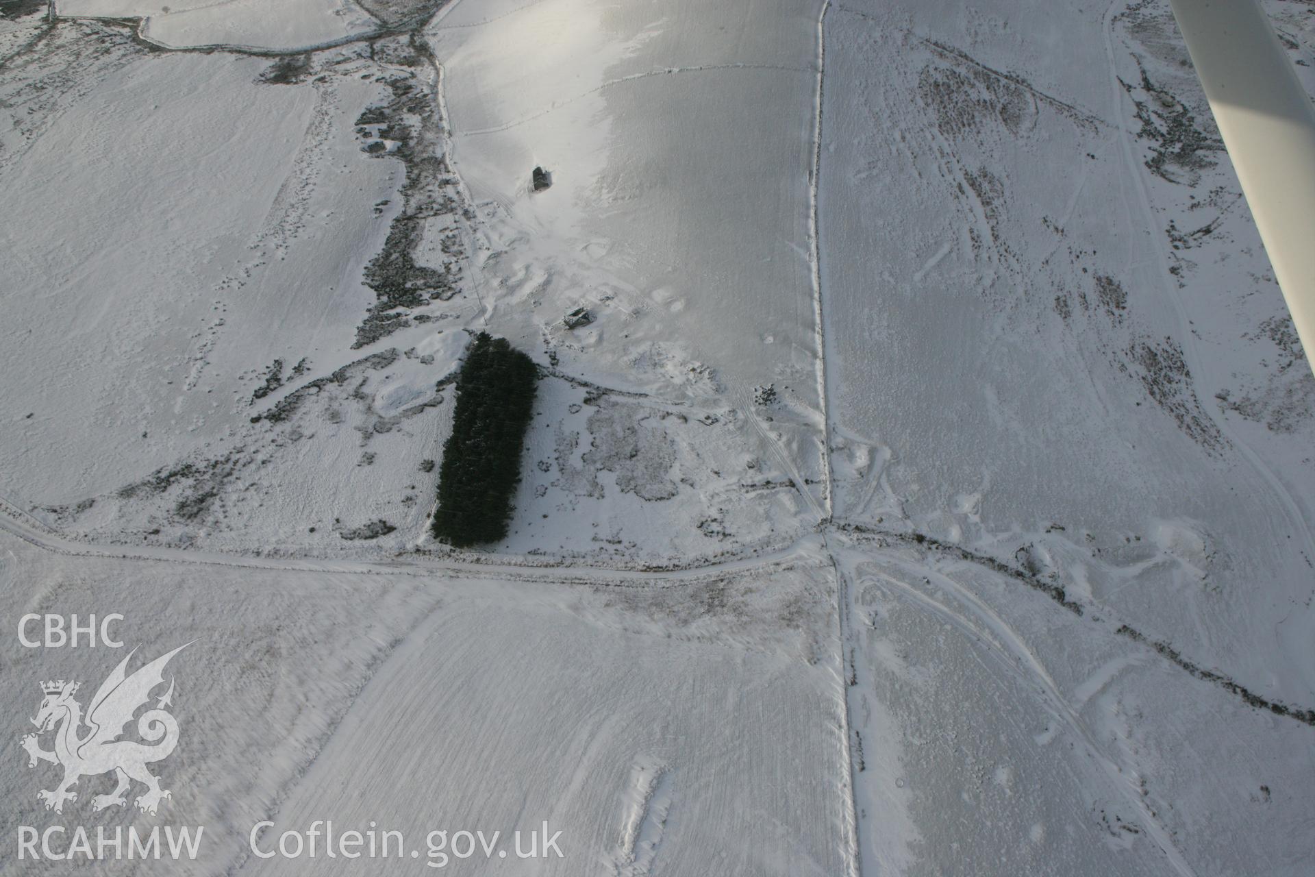 RCAHMW colour oblique photograph of Fairchance Lead Mine south. Taken by Toby Driver on 02/12/2010.