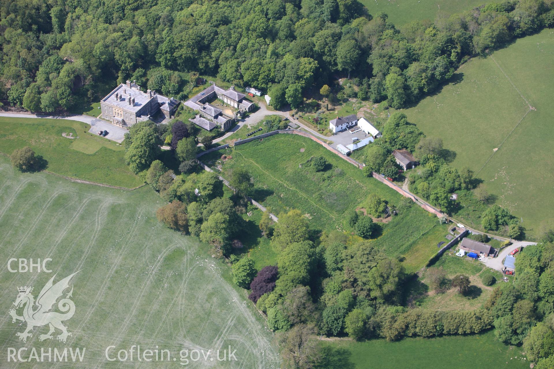 RCAHMW colour oblique photograph of Nanteos, mansion. Taken by Toby Driver on 25/05/2010.