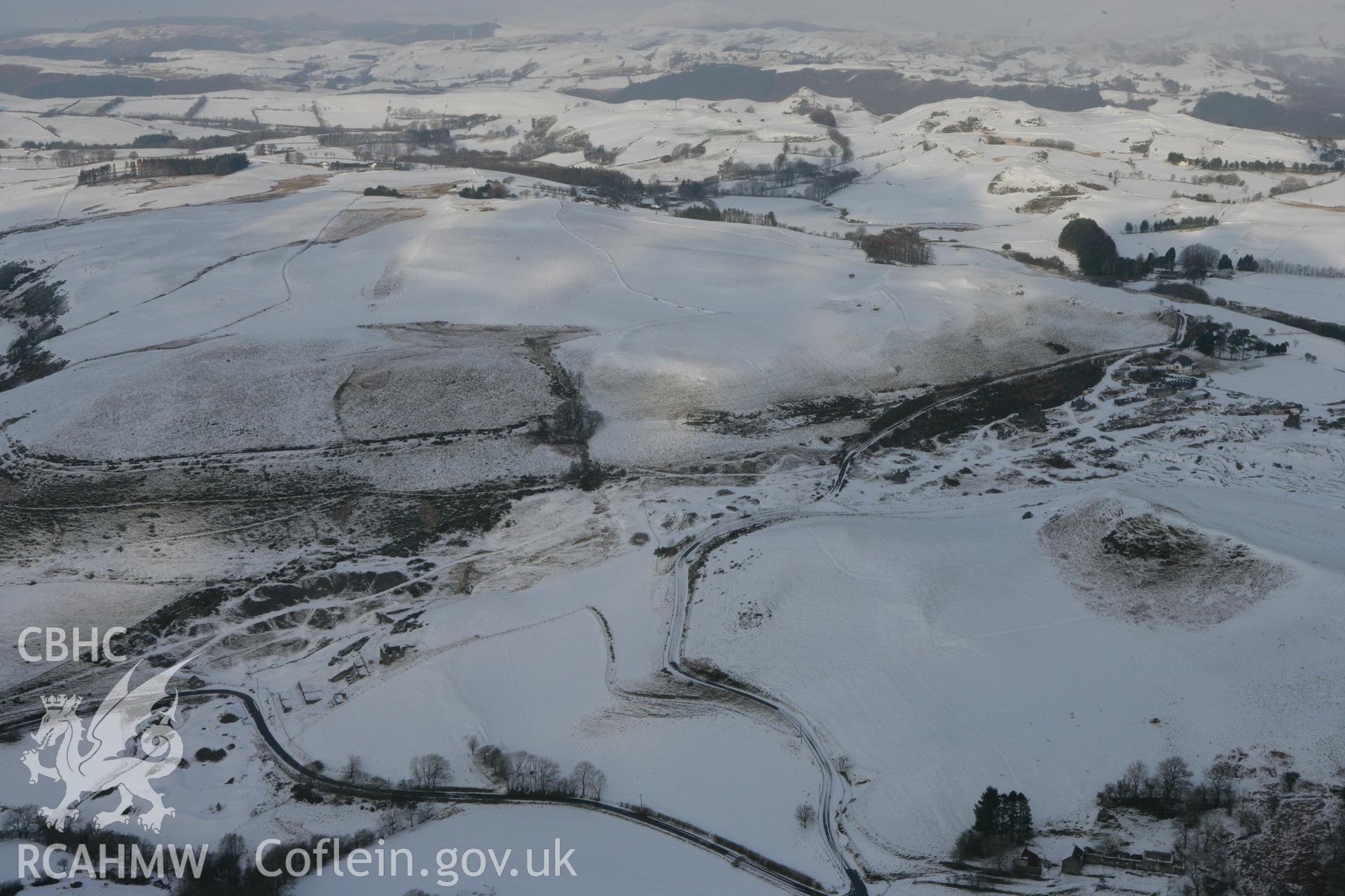 RCAHMW colour oblique photograph of Frongoch lead mine. Taken by Toby Driver on 02/12/2010.