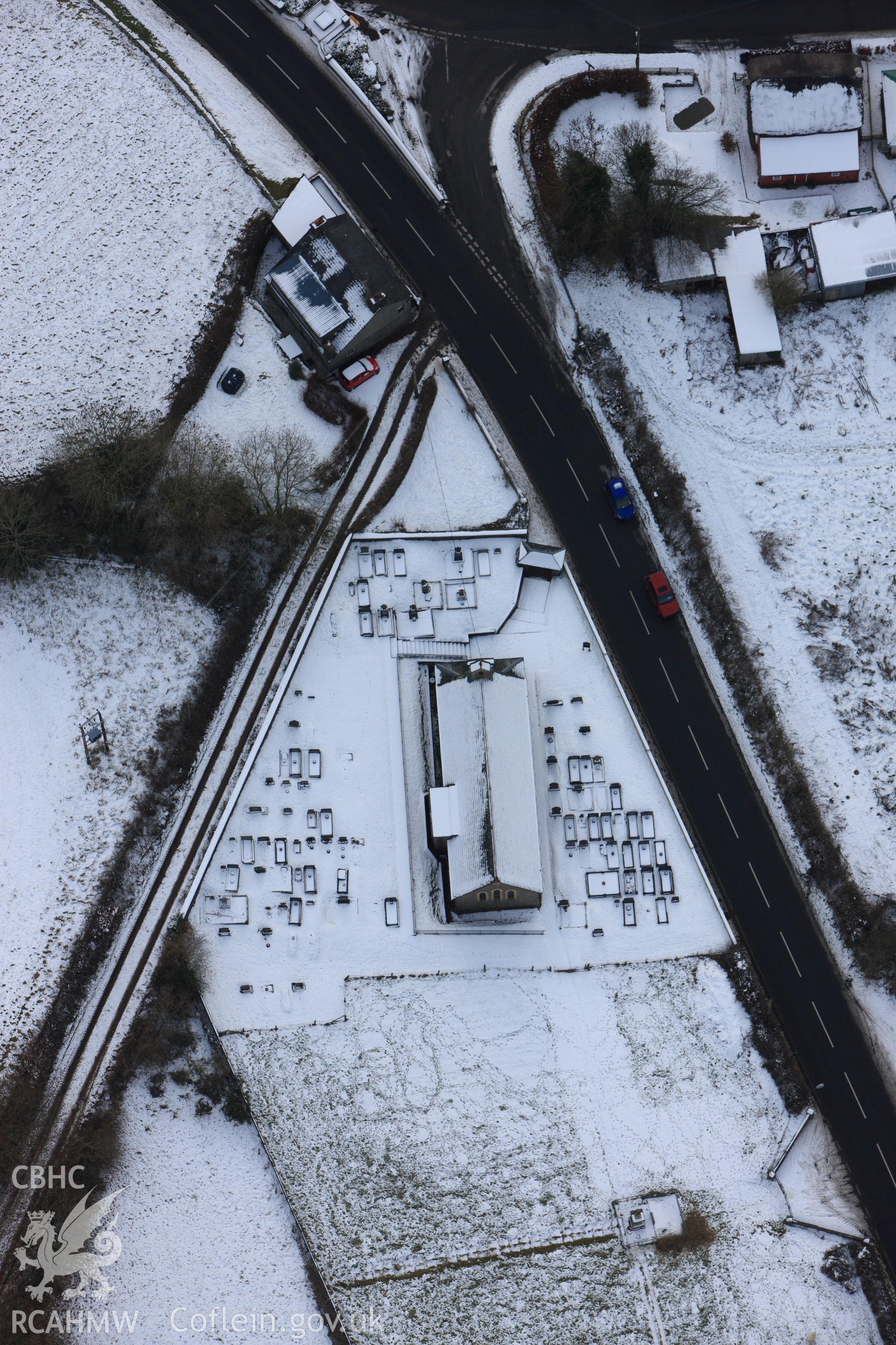 RCAHMW colour oblique photograph of St Silin's Church, Cribyn. Taken by Toby Driver on 02/12/2010.