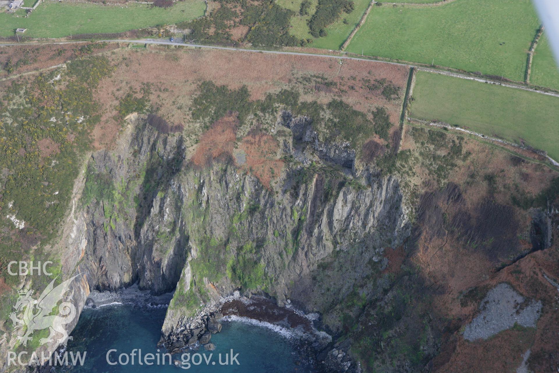 RCAHMW colour oblique photograph of Pwll Deri Coastal Quarries. Taken by Toby Driver on 16/11/2010.