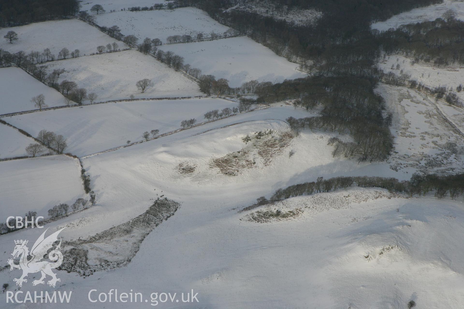 RCAHMW colour oblique photograph of Gilfach y Dwn fawr hillfort. Taken by Toby Driver on 02/12/2010.