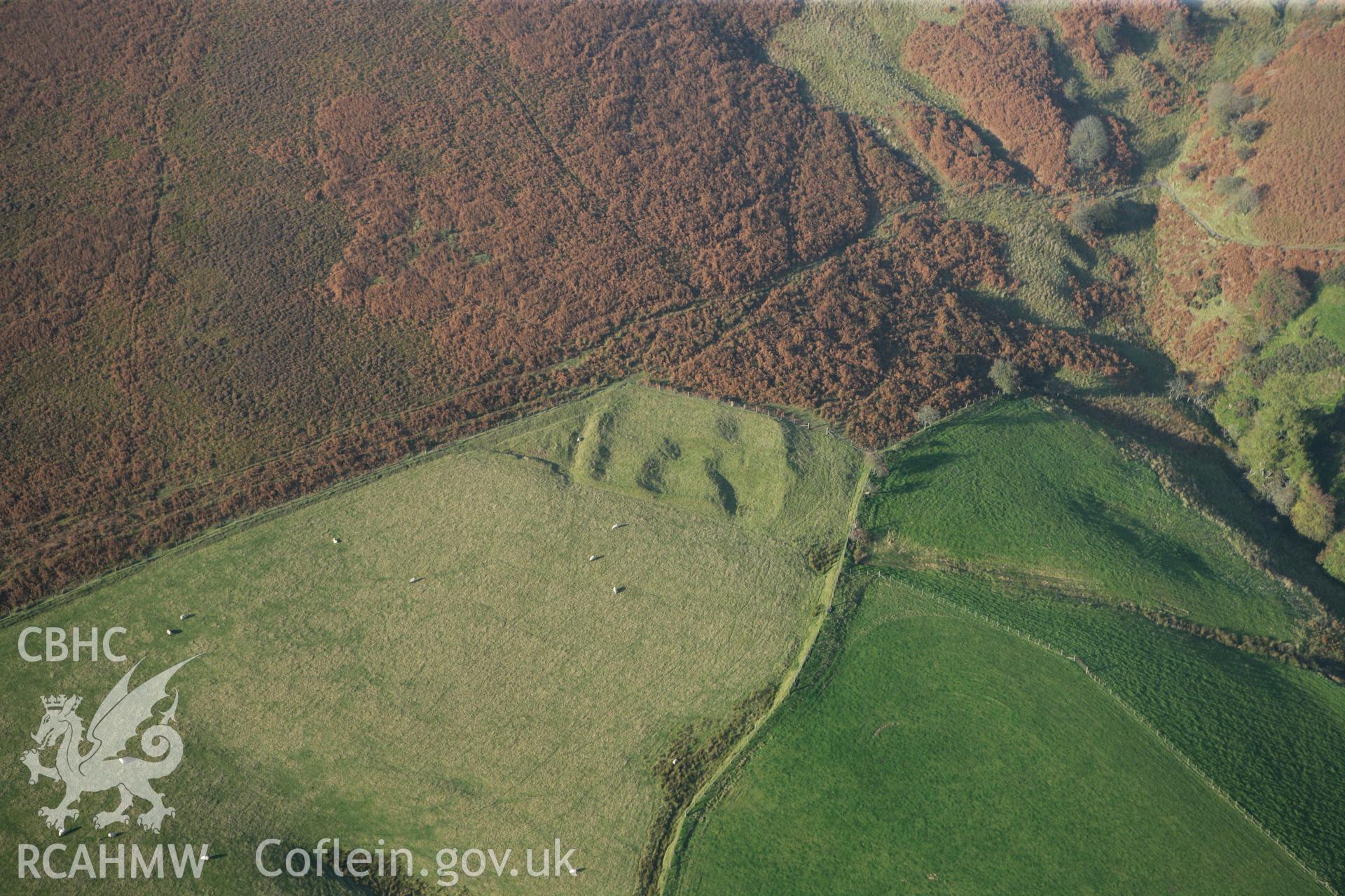RCAHMW colour oblique photograph of Cwm-Twrch Medieval Settlement. Taken by Toby Driver on 13/10/2010.