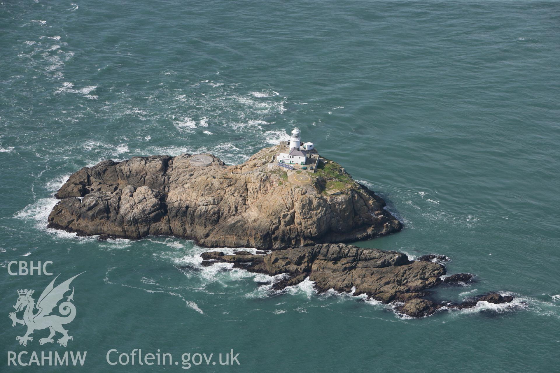 RCAHMW colour oblique photograph of South Bishop Lighthouse, west of Ramsey Island. Taken by Toby Driver on 09/09/2010.