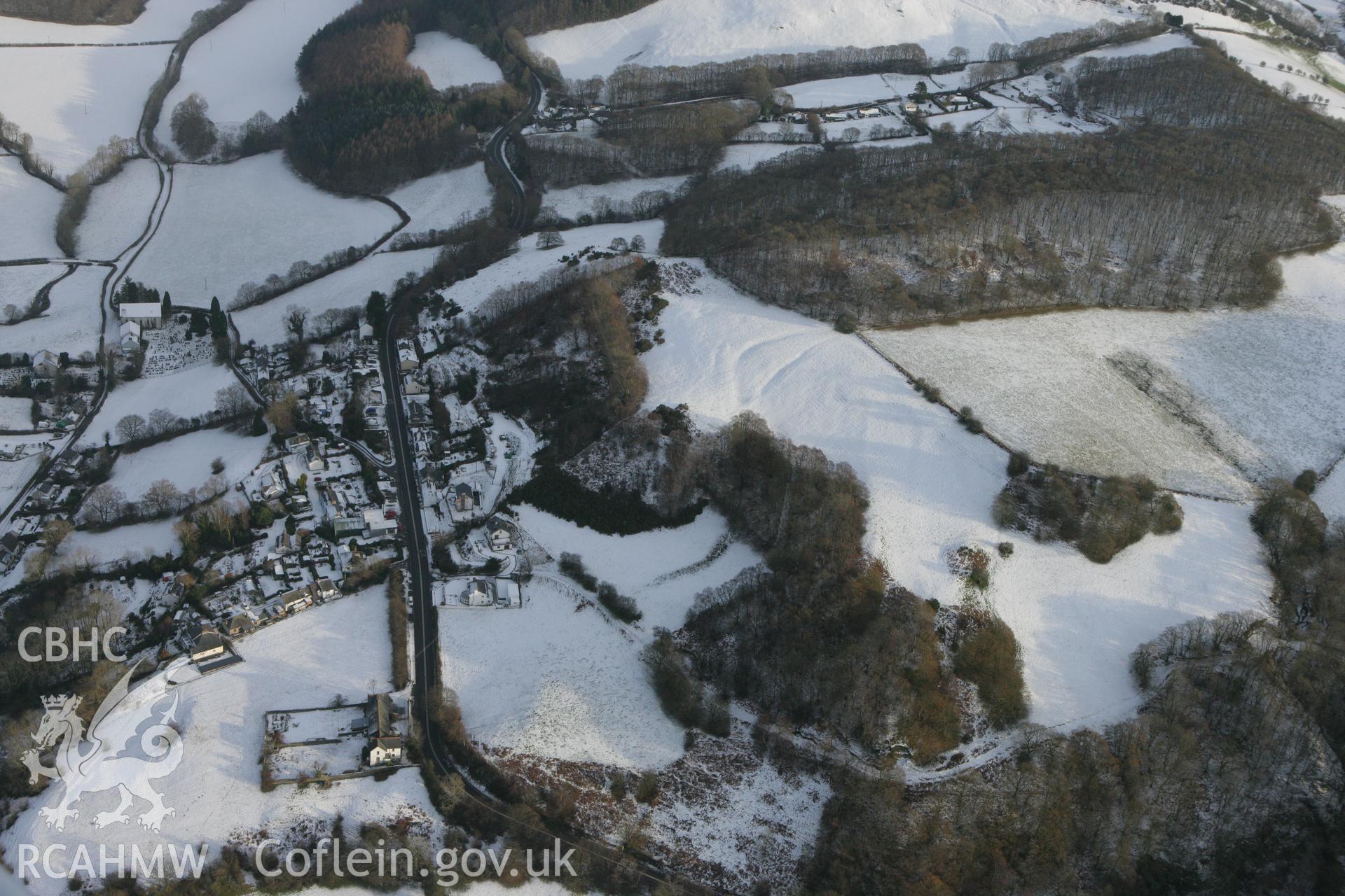 RCAHMW colour oblique photograph of Goginan, village, looking east. Taken by Toby Driver on 02/12/2010.