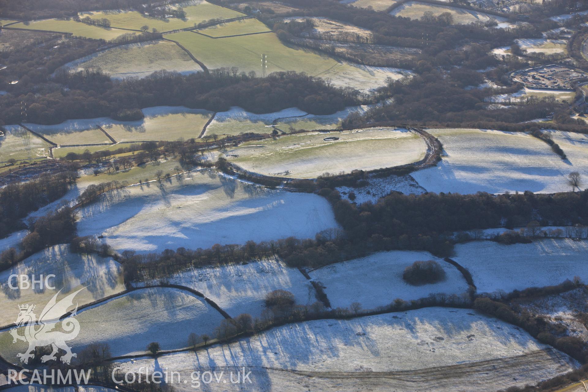 RCAHMW colour oblique photograph of Caerau hillfort. Taken by Toby Driver on 08/12/2010.