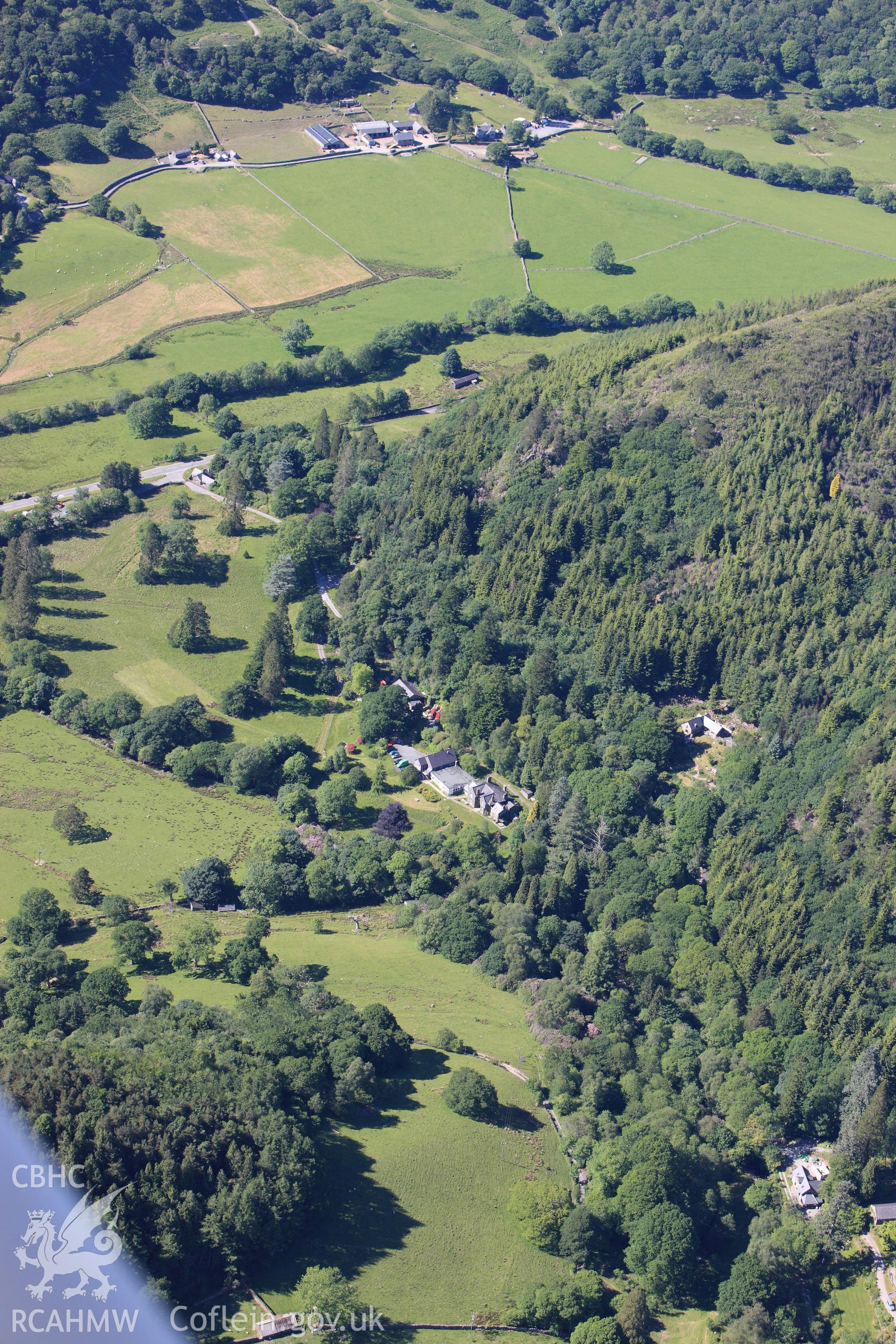 RCAHMW colour oblique photograph of Plas Gwynant, Bethania. Taken by Toby Driver on 16/06/2010.