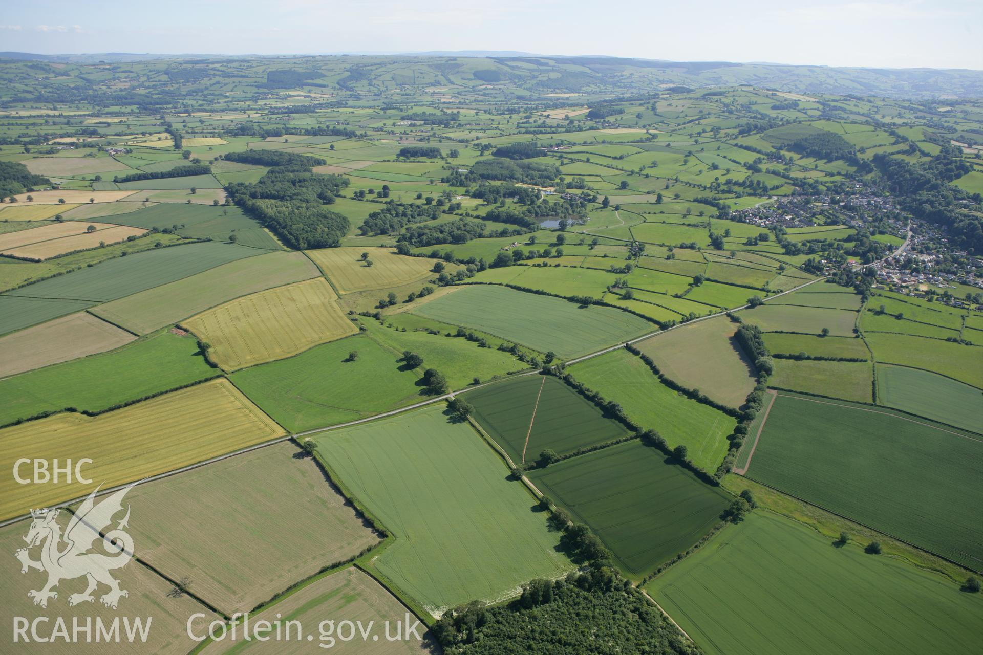 RCAHMW colour oblique photograph of Montgomery, site of Civil War Battle. Taken by Toby Driver on 21/06/2010.