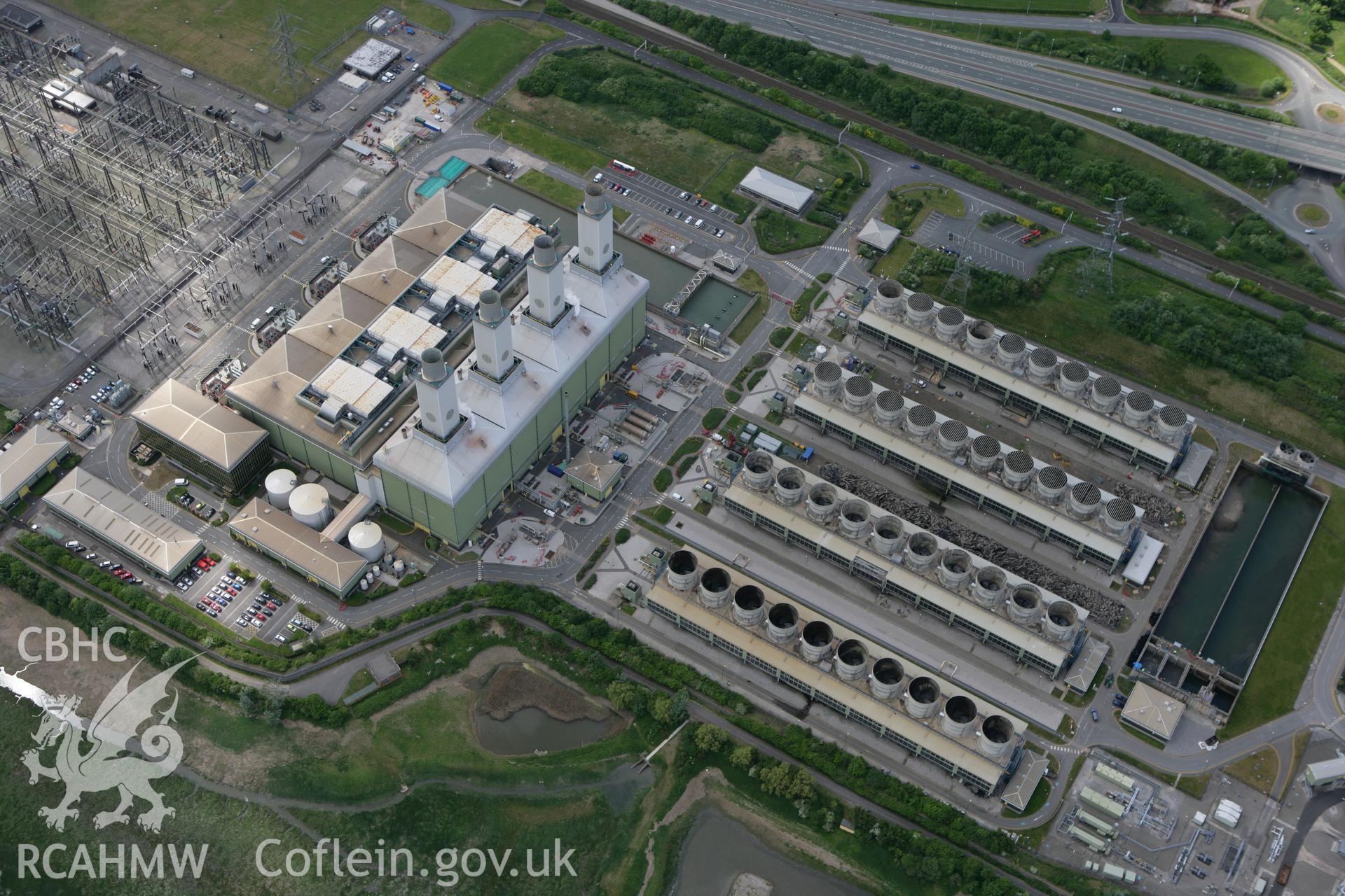 RCAHMW colour oblique photograph of Connah's Quay Power Station (Powergen). Taken by Toby Driver on 27/05/2010.