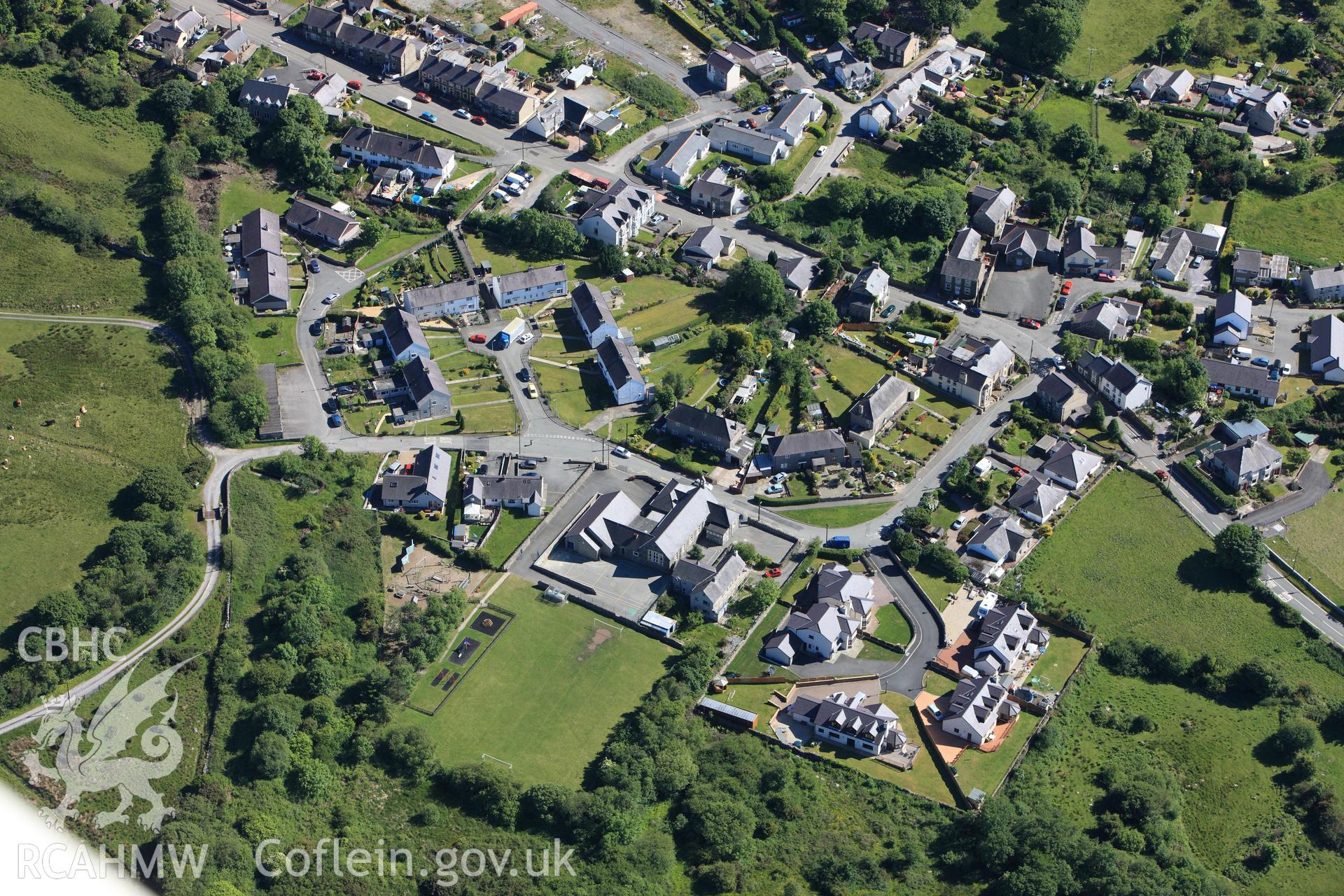 RCAHMW colour oblique photograph of Rhostryfan village. Taken by Toby Driver on 16/06/2010.
