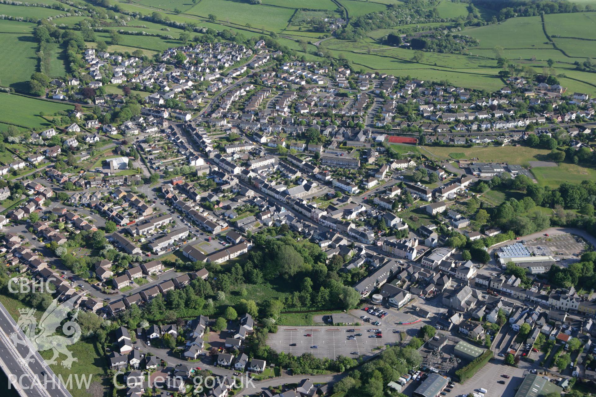 RCAHMW colour oblique photograph of High Street, Cowbridge. Taken by Toby Driver on 24/05/2010.