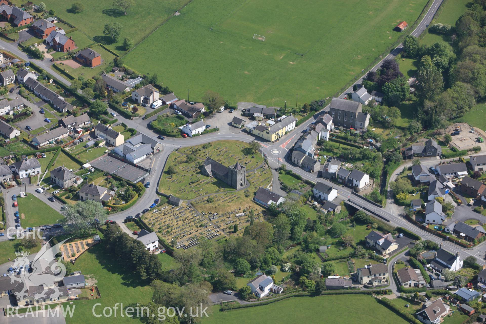 RCAHMW colour oblique photograph of Llanilar village. Taken by Toby Driver on 25/05/2010.