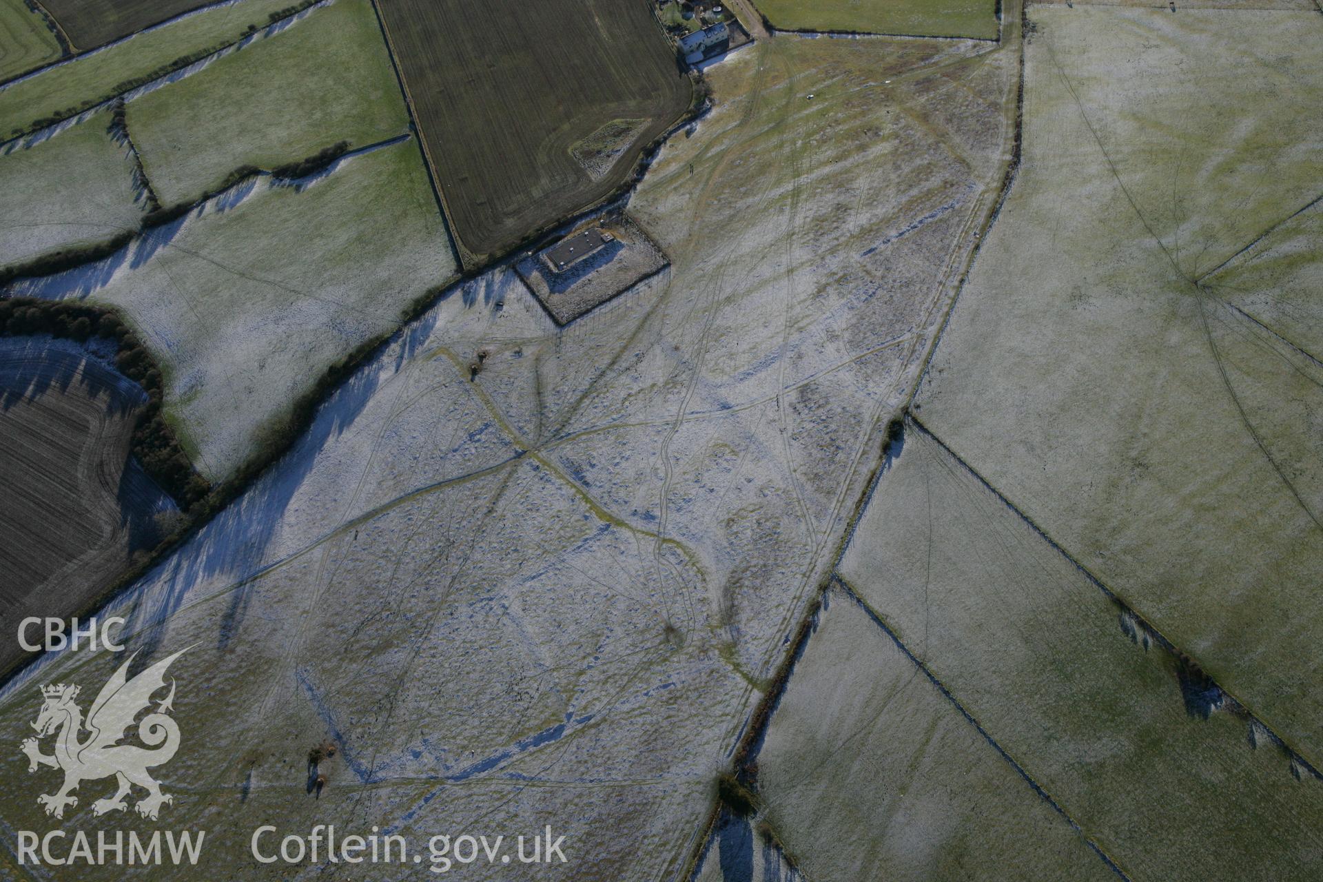 RCAHMW colour oblique photograph of Beacon Down field system. Taken by Toby Driver on 08/12/2010.