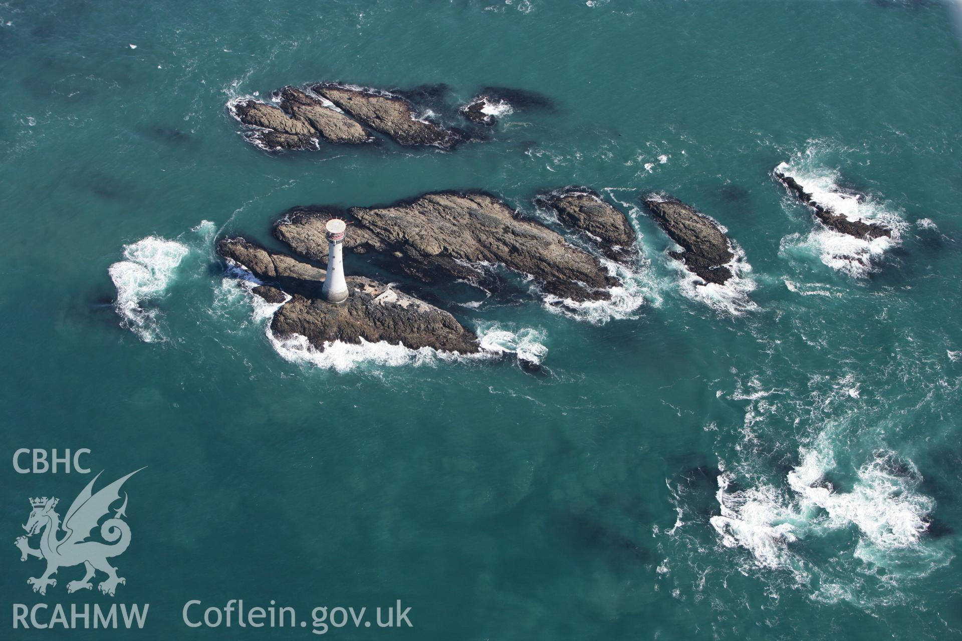 RCAHMW colour oblique photograph of The Smalls Lighthouse, west of Skomer Island. Taken by Toby Driver on 09/09/2010.
