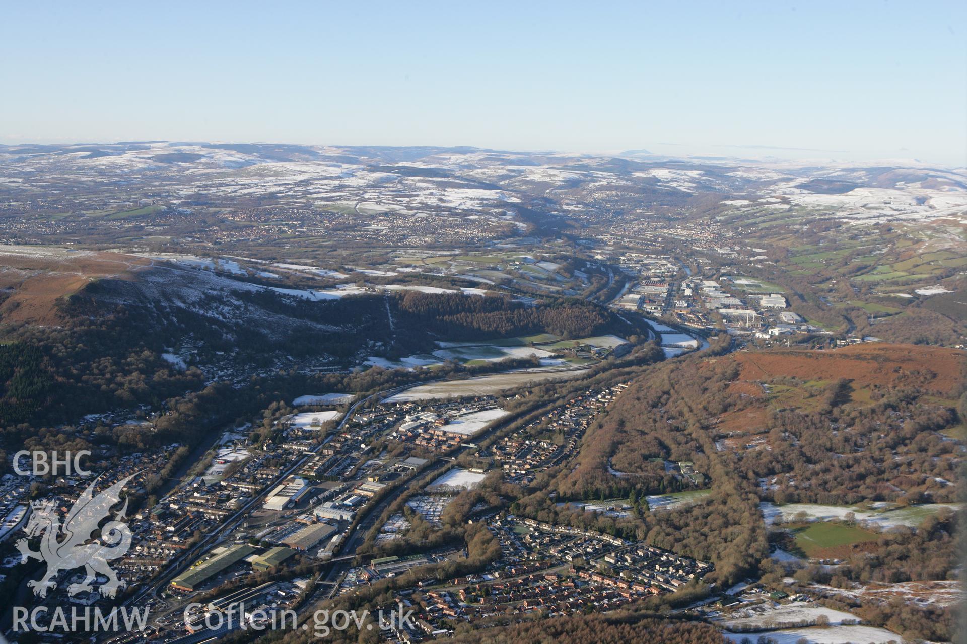 RCAHMW colour oblique photograph of Taffs Well landscape, from the south. Taken by Toby Driver on 08/12/2010.