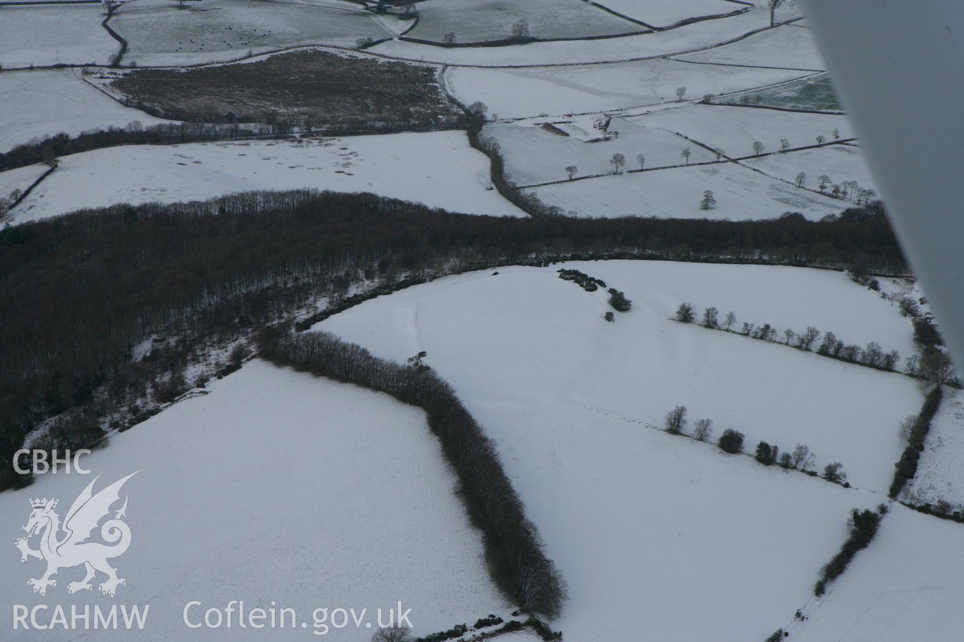 RCAHMW colour oblique photograph of Castell Allt-Goch. Taken by Toby Driver on 02/12/2010.