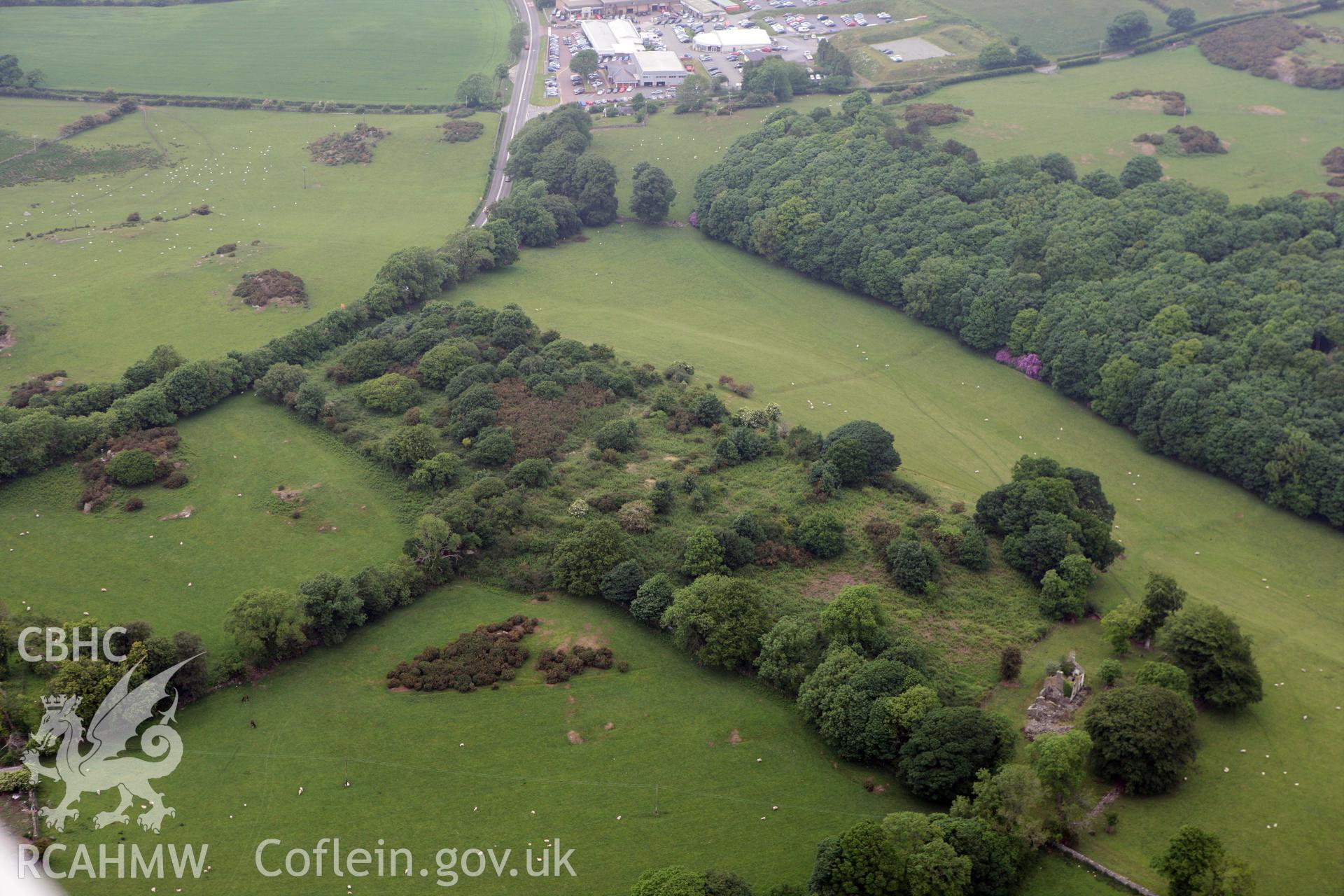 RCAHMW colour oblique photograph of Dinas Cadnant, settlement complex. Taken by Toby Driver on 10/06/2010.