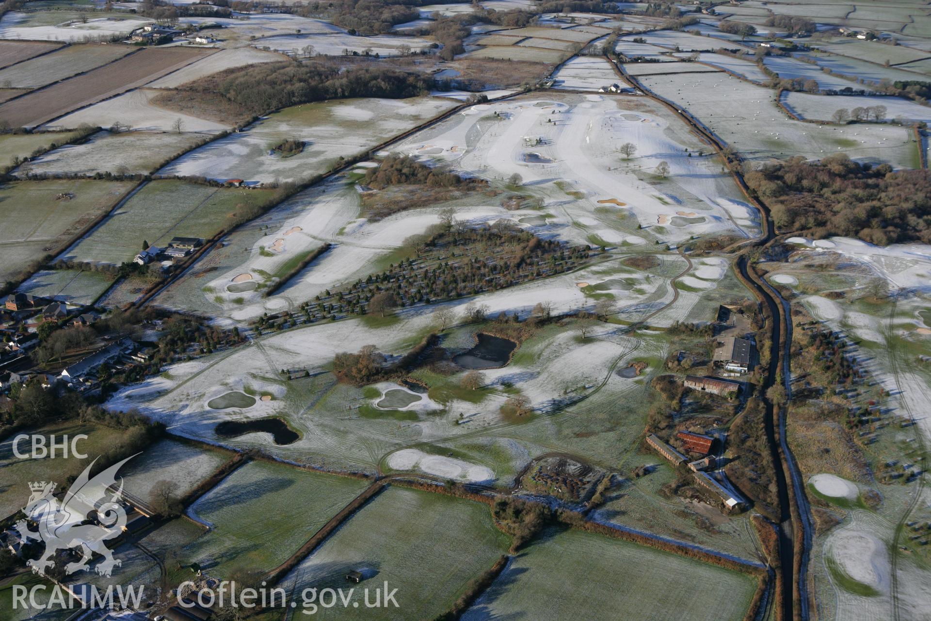 RCAHMW colour oblique photograph of Cottrell Park golf course. Taken by Toby Driver on 08/12/2010.