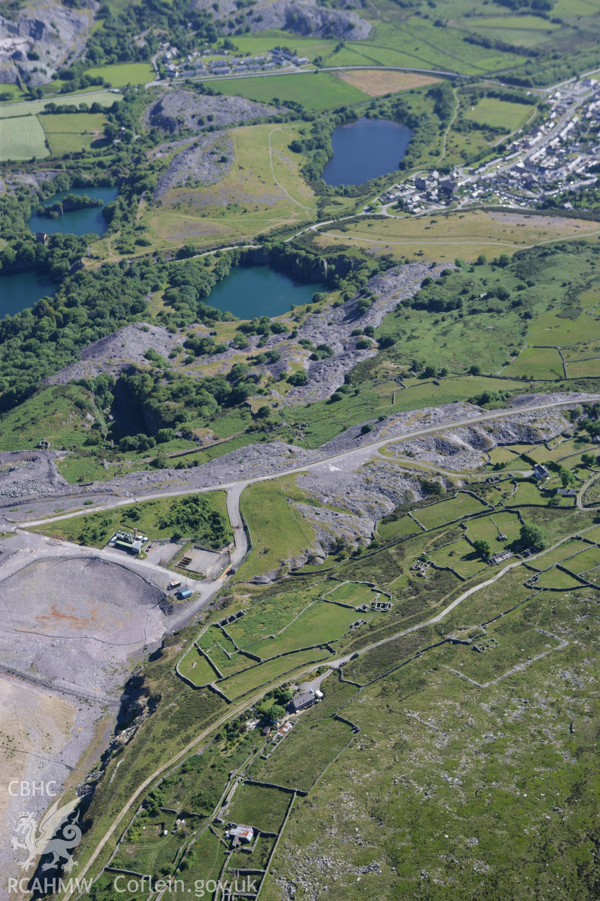 RCAHMW colour oblique photograph of Blaen-y-Cae Slate Quarry. Taken by Toby Driver on 16/06/2010.