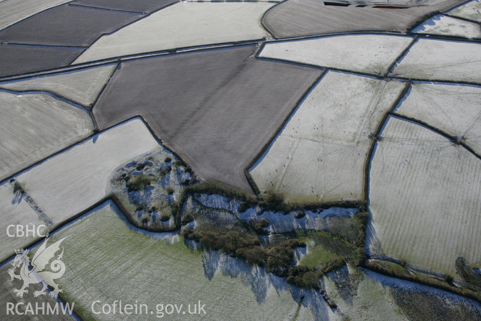 RCAHMW colour oblique photograph of Ffynnon y Brychau, near Brychau Roman villa. Taken by Toby Driver on 08/12/2010.