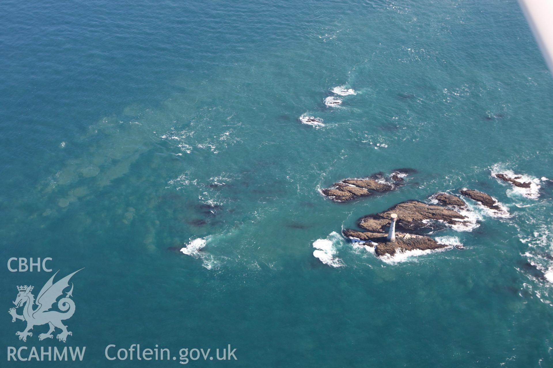 RCAHMW colour oblique photograph of The Smalls, west of Skomer Island. Taken by Toby Driver on 09/09/2010.