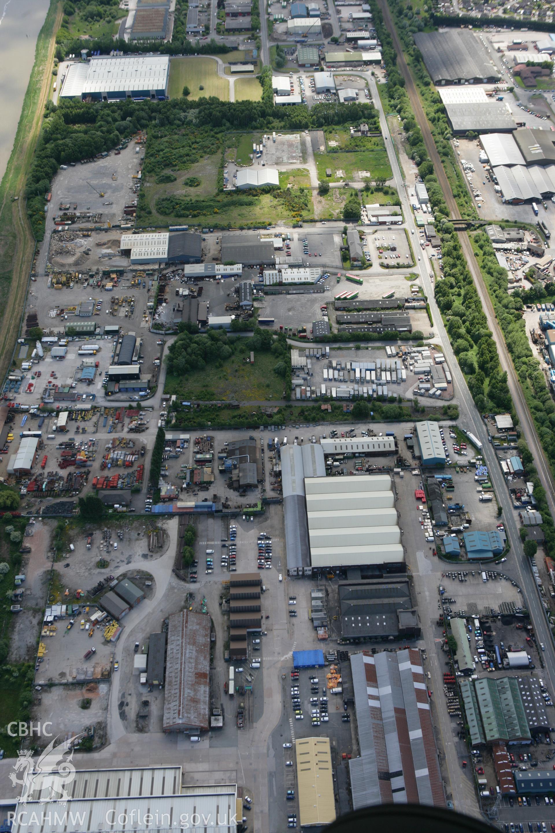 RCAHMW colour oblique photograph of Ferry Engineering Works, Queens Ferry. Taken by Toby Driver on 27/05/2010.